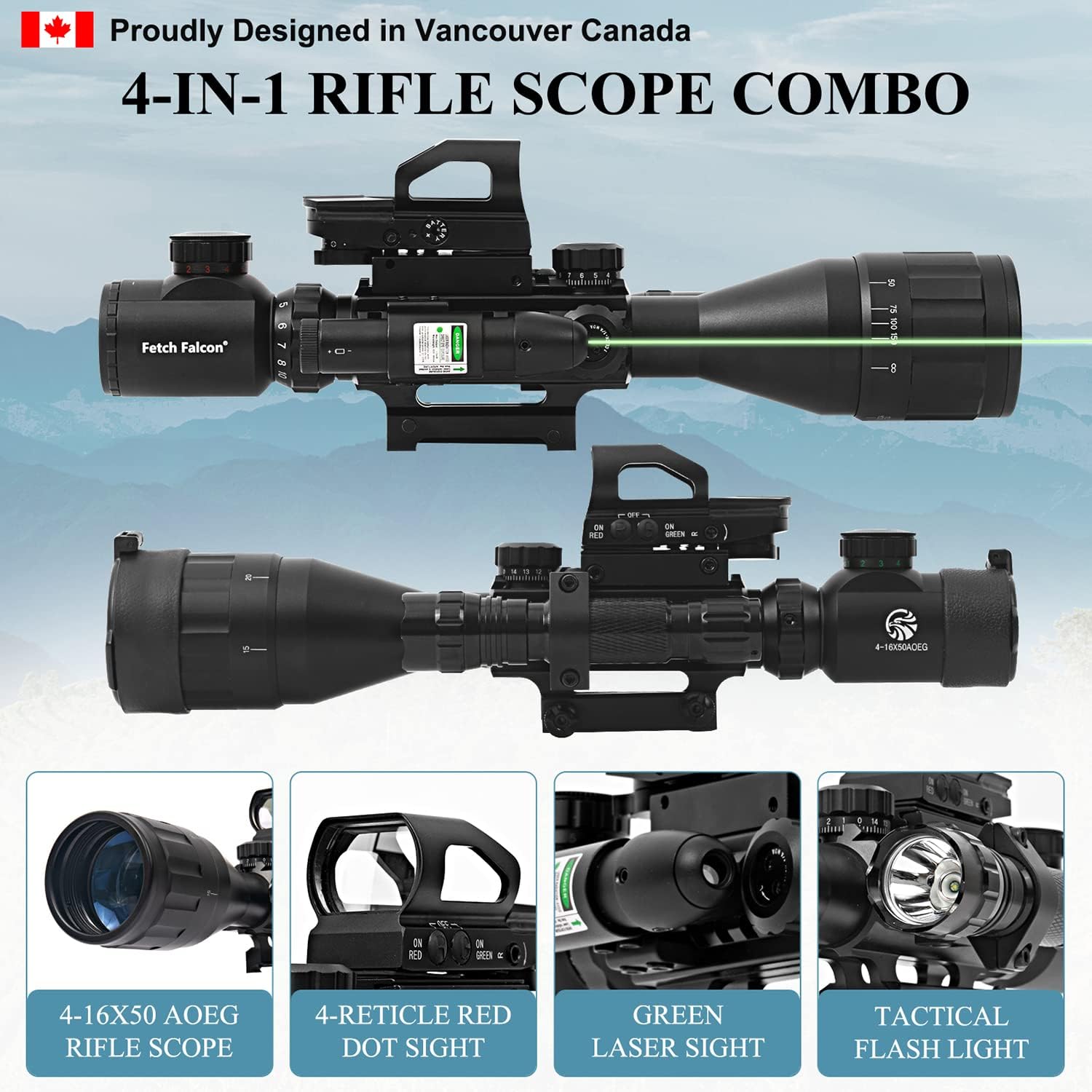 Fetch Falcon Rifle Scope 3-9X40 AOEG and 4-16X50 Cambo Rifle Scopes