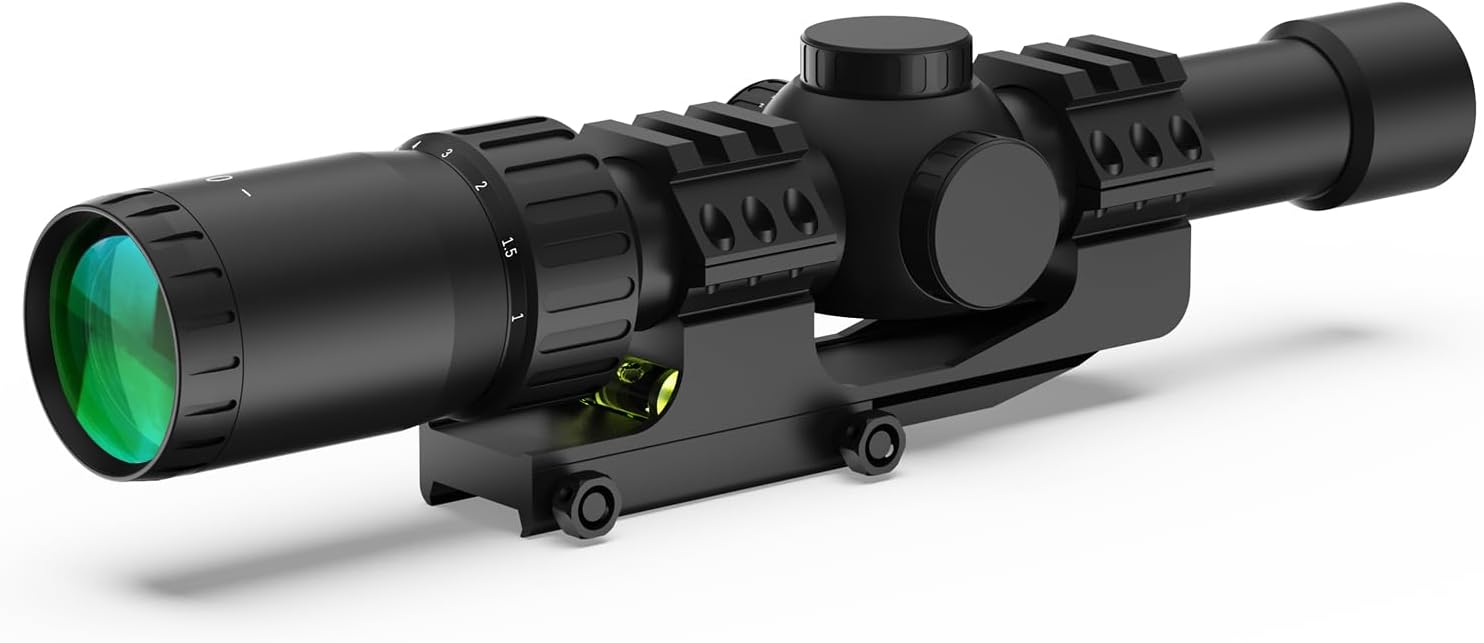 FHYRGF 1-8x24 Rifle Scope SFP Tactical Optics LPVO, Illuminated Reticle Hunting Scope with Cantilever Mount