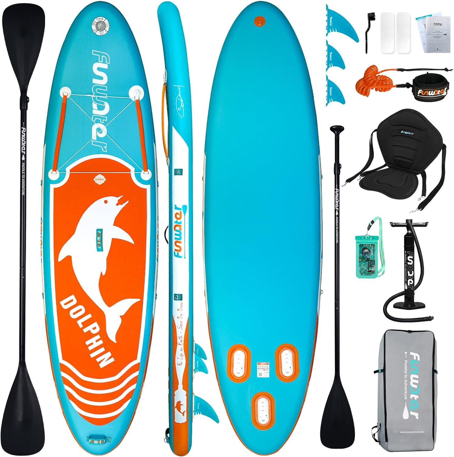 FunWater Inflatable Paddle Boards Stand Up Paddleboard Wide Stable with Premium SUP Paddle Board Accessories Non-Slip Deck Ultra-Light ISUP for Adult  Youth