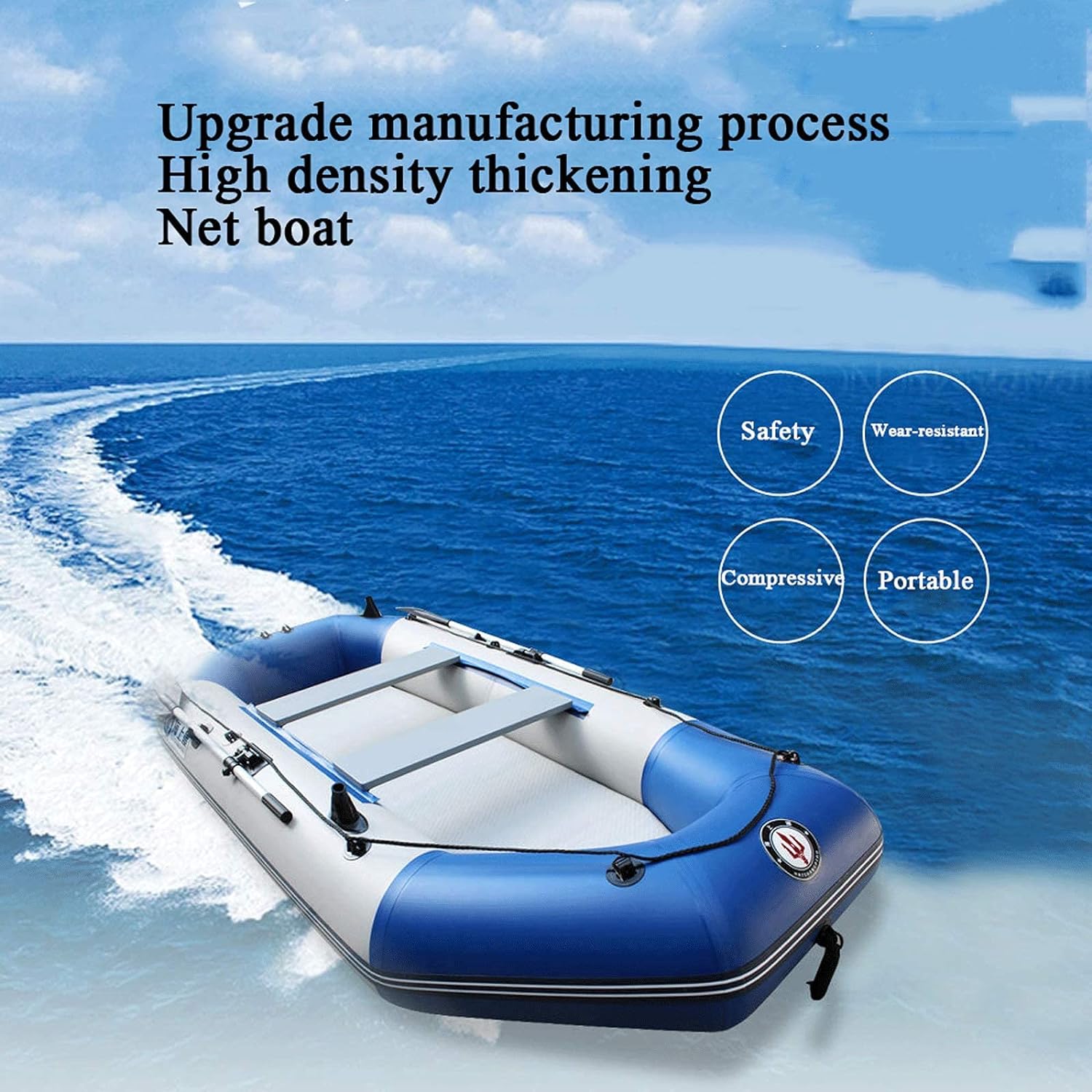 Inflatable Boat Suit, Inflatable Kayak, Catamaran,PVC Double-Layer Thick Folding Wear-Resistant Fishing Boat Kayak Adult Fishing-