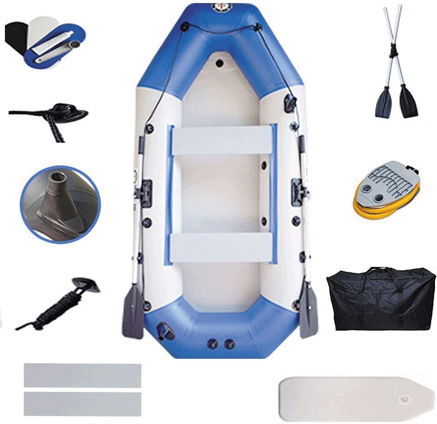 Inflatable Boat Suit, Inflatable Kayak, Catamaran,PVC Double-Layer Thick Folding Wear-Resistant Fishing Boat Kayak Adult Fishing-