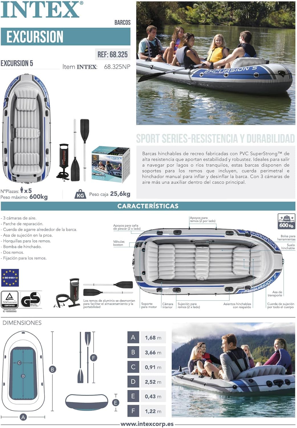 Intex Excursion 5 Person Boat Set