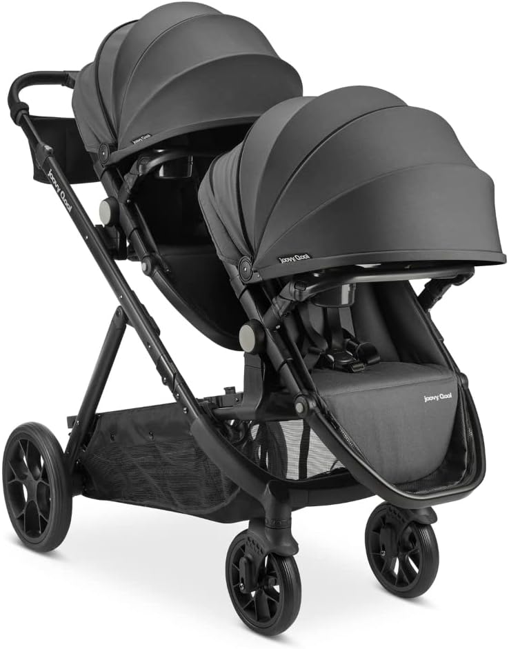 Joovy New Qool Double Stroller, Customizable Modular Stroller, Jet