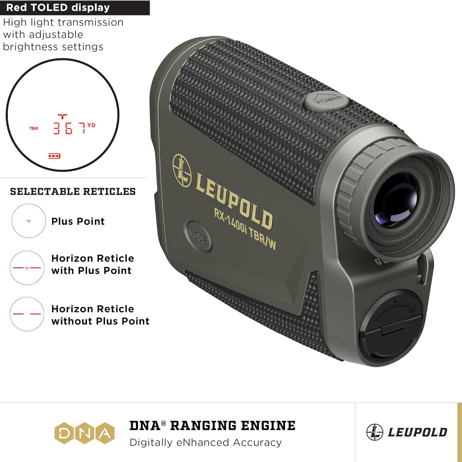 Leupold RX-1400I TBR/W Gen 2 w/Flightpath Rangefinder, Black/Gray