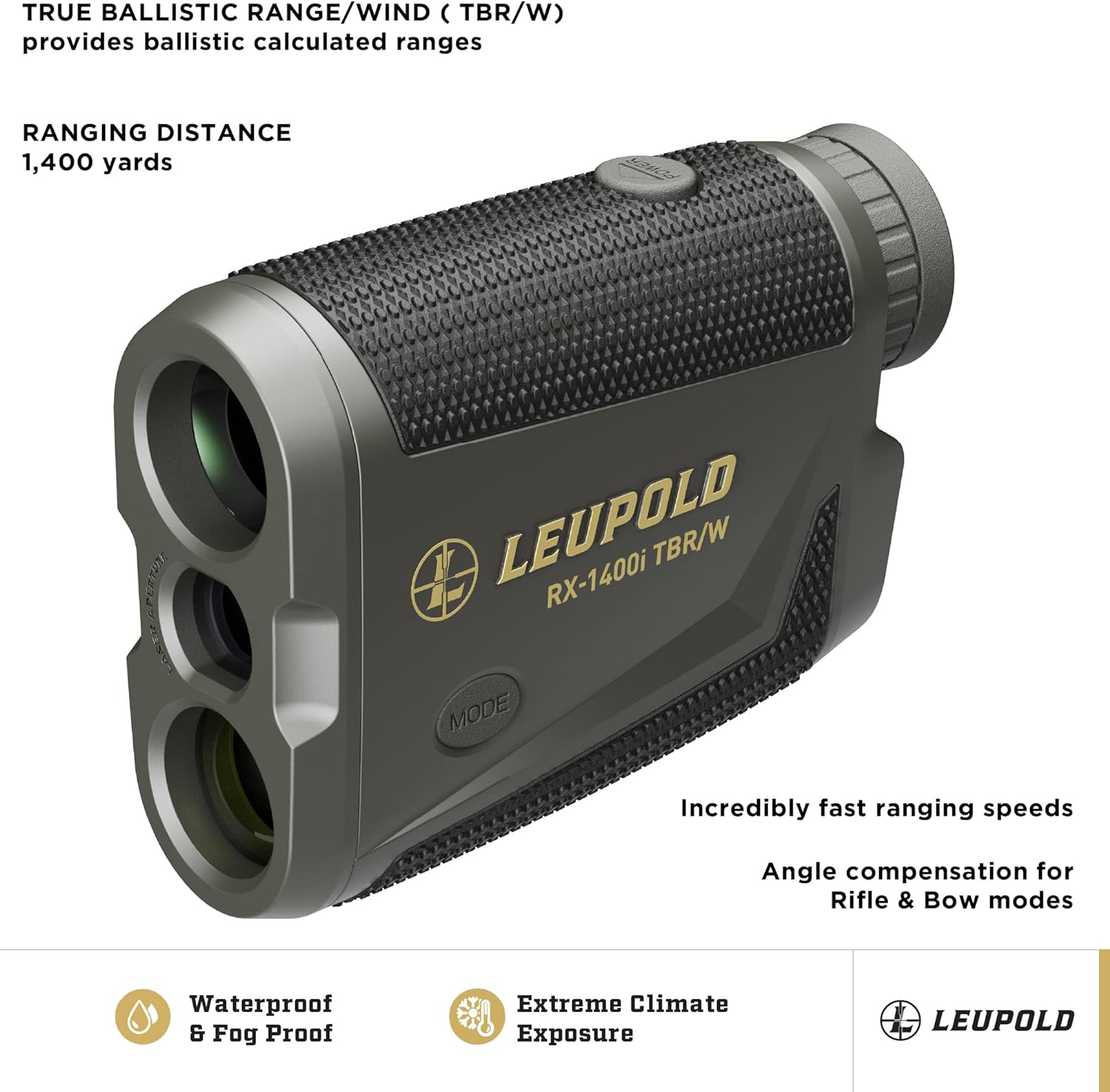 Leupold RX-1400I TBR/W Gen 2 w/Flightpath Rangefinder, Black/Gray