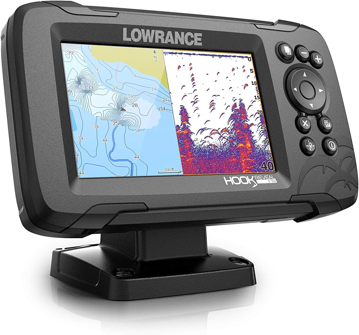 Lowrance Hook Reveal 5 Inch Fish Finders with Transducer, Plus Optional Preloaded Maps