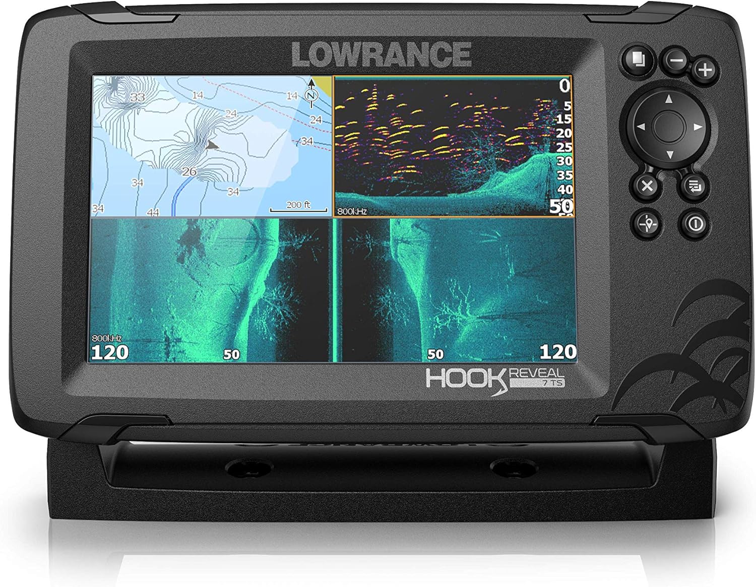 Lowrance Hook Reveal 7 Inch Fish Finders with Transducer, Plus Optional Preloaded Maps