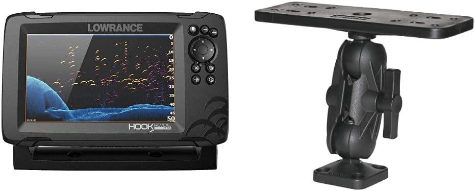 Lowrance Hook Reveal 7 Inch Fish Finders with Transducer, Plus Optional Preloaded Maps