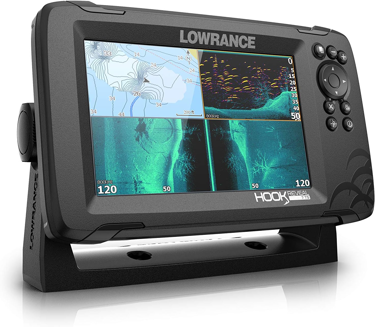 Lowrance Hook Reveal 7 Inch Fish Finders with Transducer, Plus Optional Preloaded Maps