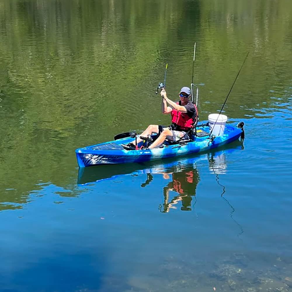 Pedal Kayak Fishing Angler 11’ | sit on top or Stand | 500lbs Capacity for Adult Youths Kids| Suitable for Ocean Lakes Rivers | Foot or Paddle Drive Motor| Pesca canoas caiaques caña pescar