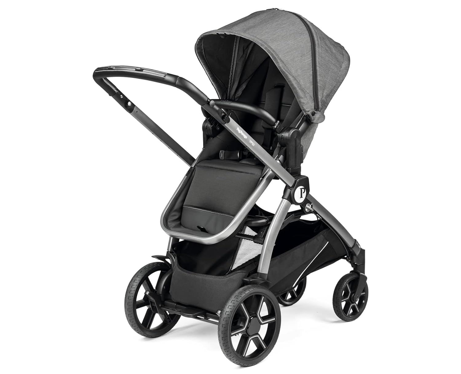 Peg Perego Ypsi Travel System - Includes Ypsi Lightweight Reversible Stroller and Primo Viaggio 4-35 Nido Infant Car Seat - Made in Italy - Onyx (Black)