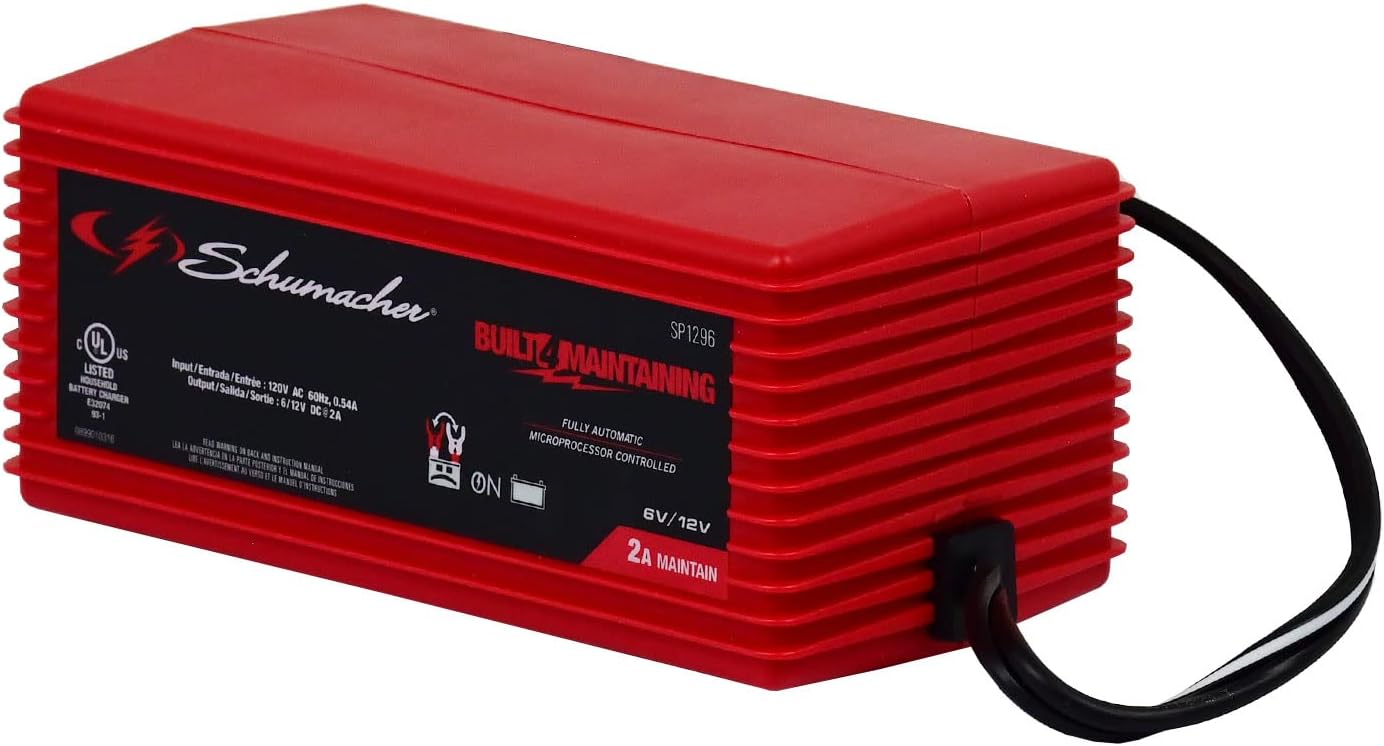 Schumacher SC1319 Fully Automatic Battery Maintainer- 1.5 Amp, 6/12- for Car, Power Sport or Marine Batteries