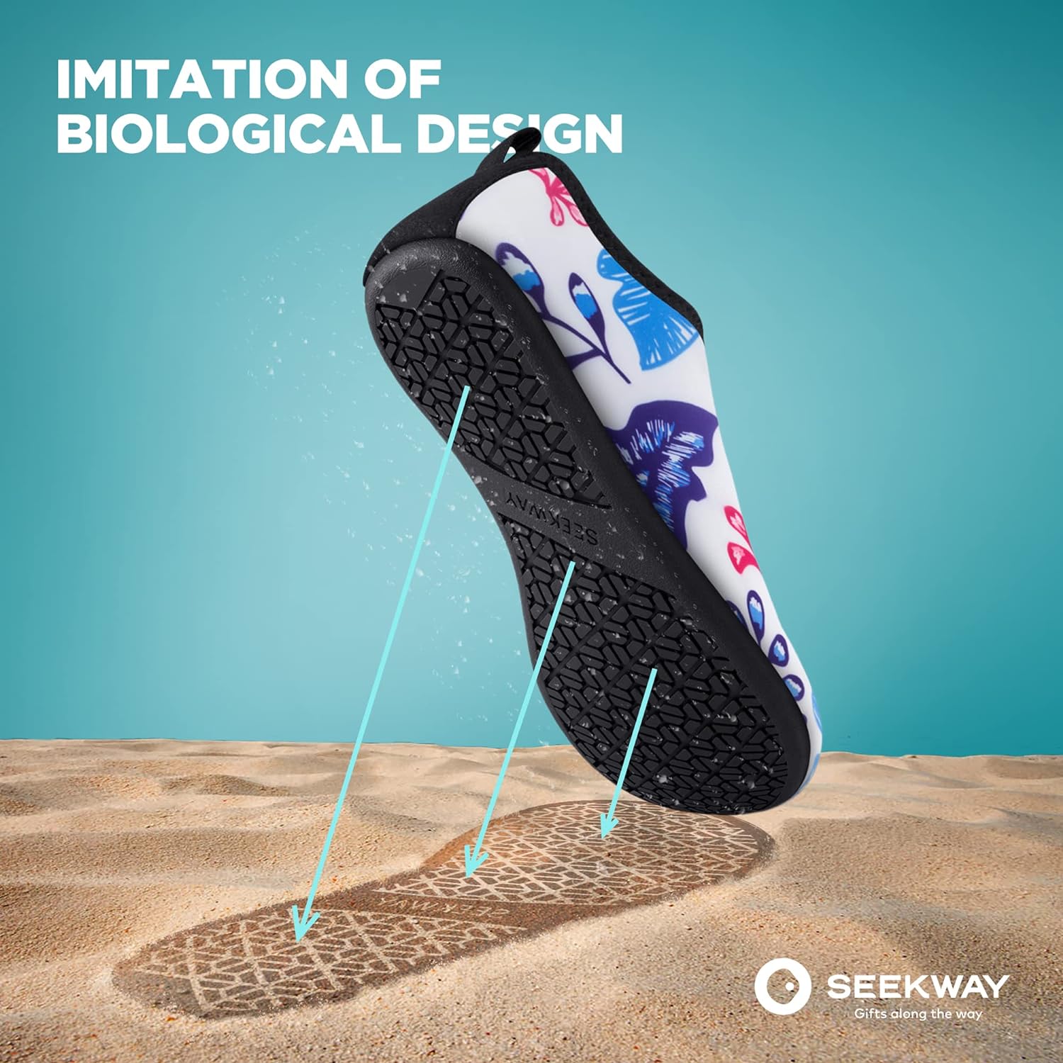 SEEKWAY Water Shoes Barefoot Aqua Socks Quick-Dry Non Slip Shoes for Beach Swim Pool River Boating Surf Women Men SK002