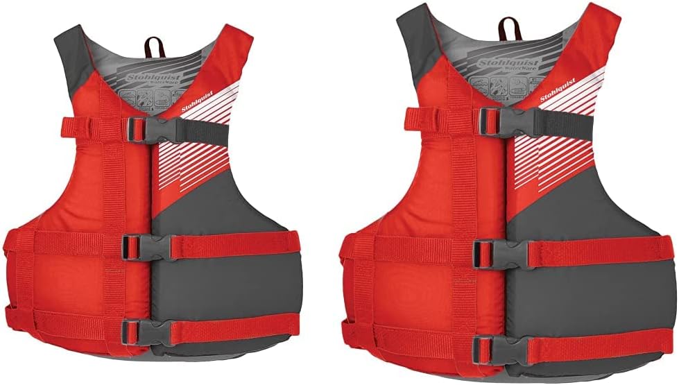 Stohlquist Fit Unisex Adult Life Jacket PFD - Coast Guard Approved, Easily Adjustable for Full Mobility, Lightweight, PVC Free | Universal and Oversize