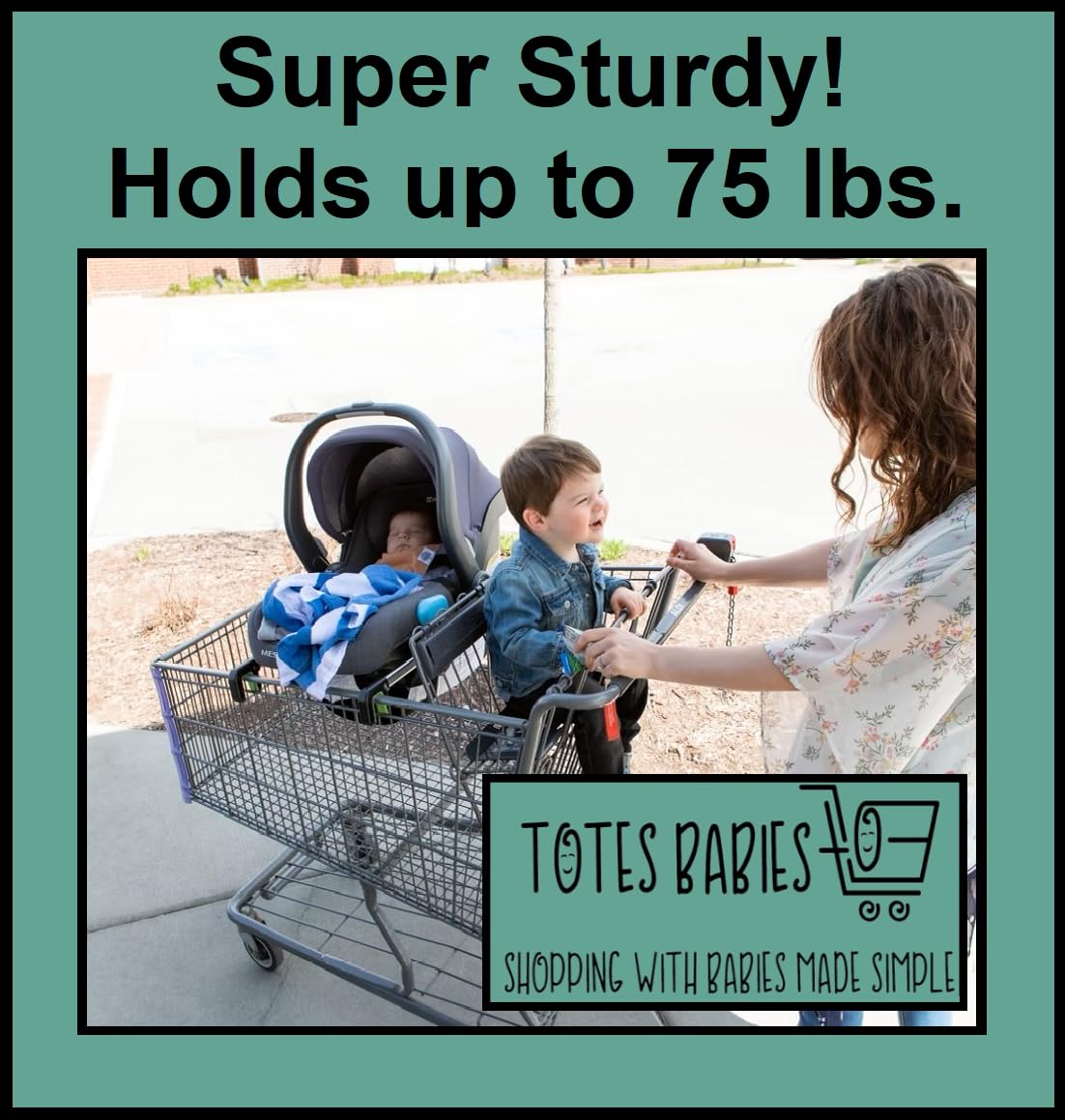 Totes Babies - Car Seat Carrier for Shopping Carts, Allows Babies, Newborns, Infants and Toddlers to Stay Snug or Sleeping in Car Seat While Parents Shop, As Seen on Shark Tank