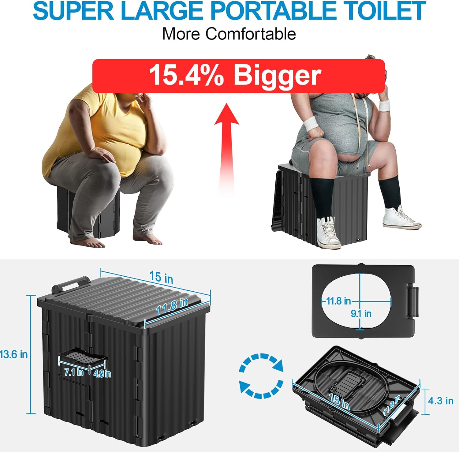 UGarden Upgrade Portable Toilet for Camping, Sturdy  Compact Camping Portable Toilet, Foldable Portable Toilet for Adults, Lightweight Travel Toilet Portable Potty for Adults