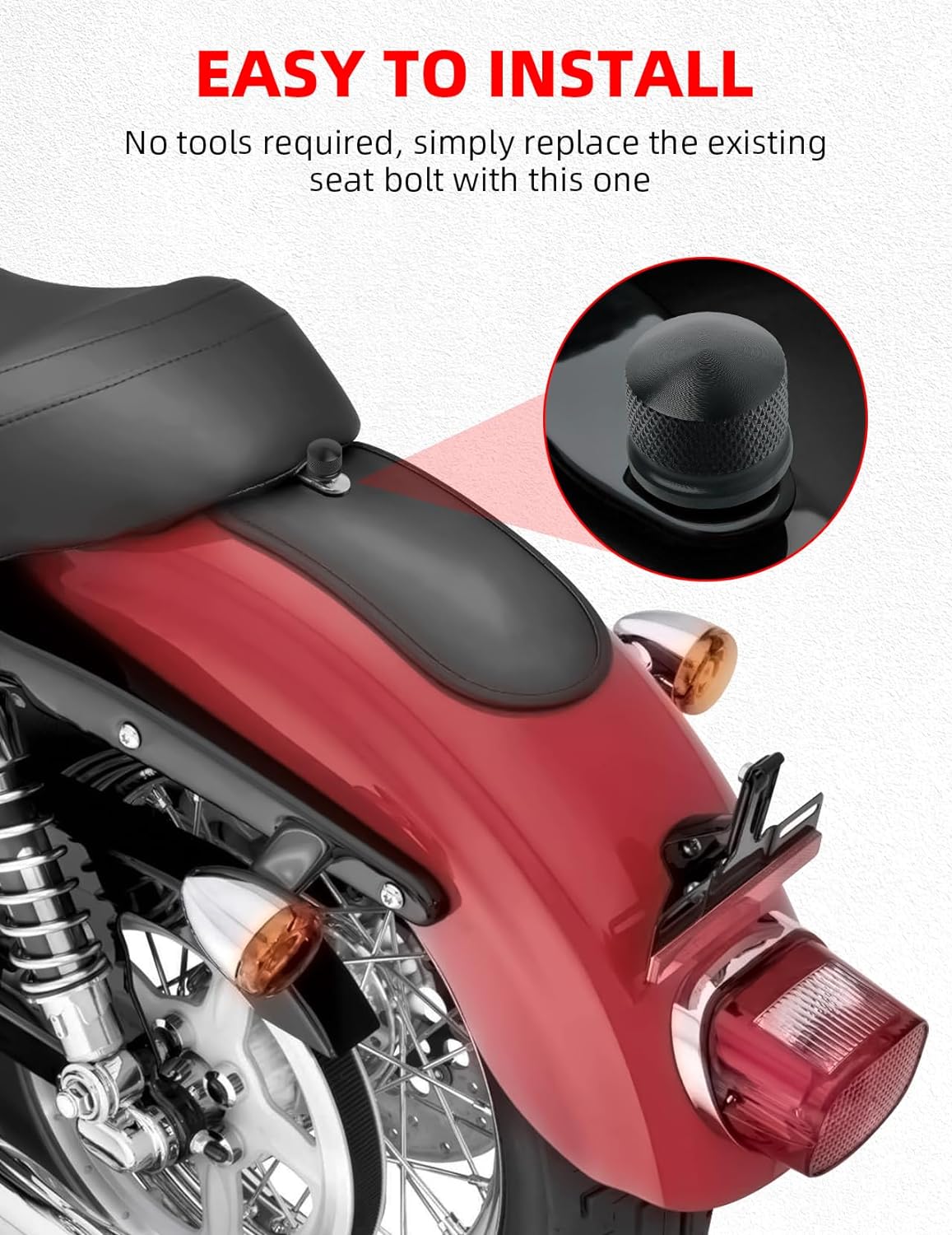 Amazicha Chrome Aluminium Seat Bolt Nut Kit Compatible for Harley Davidson 1996-2024 - Amazicha Seat Bolt Nut Kit Review