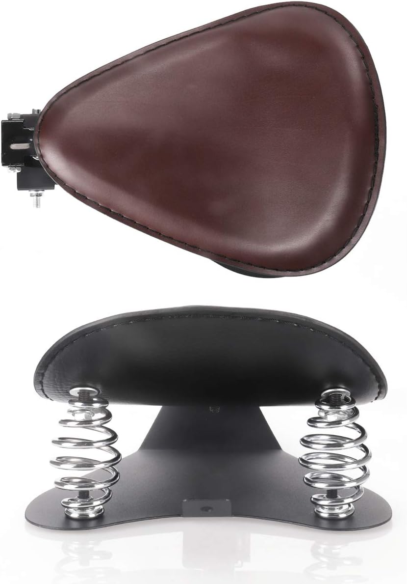 LKV 13.38 Motorcycle Solo Driver Seat Leather Cushion with Seatbase Spring Bracket Kits Replacement for Harley Davidson Sportster XL 1200 883 48 Chopper Bobber Seats Custom - LKV 13.38" Motorcycle Solo Driver Seat Leather Cushion Review