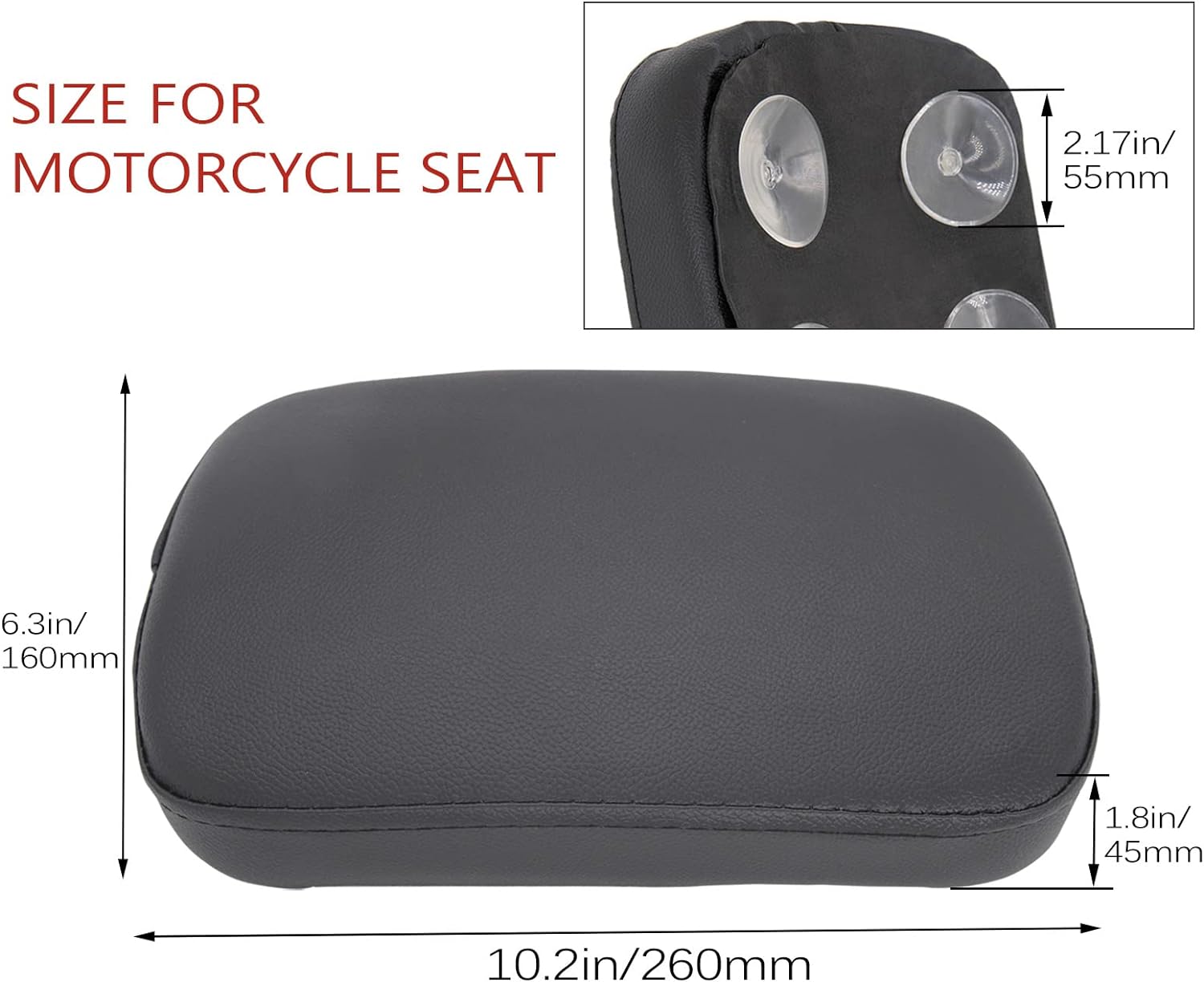 Suction Cup Motorcycle Seat Rectangular Pillion Passenger Pad Seat OF Motorcycle 6 Suction Cup Rear Passenger Seat For Harley Sportster XL883, XL1200 Cruiser Chopper Custom - Suction Cup Motorcycle Seat Review