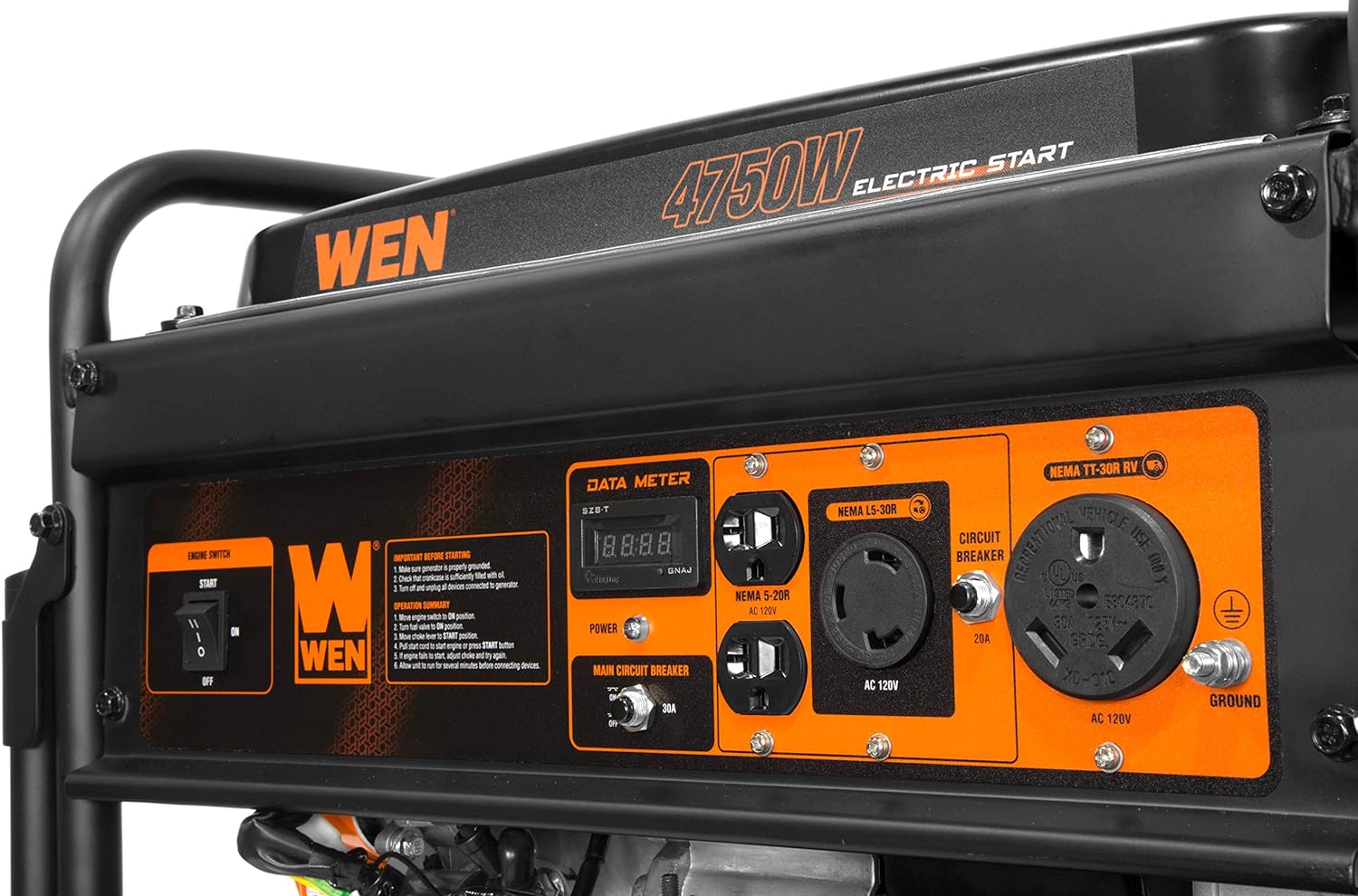 WEN 56475 4750-Watt Portable Generator with Electric Start and Wheel Kit, Yellow and Black - WEN 56475 Portable Generator Review
