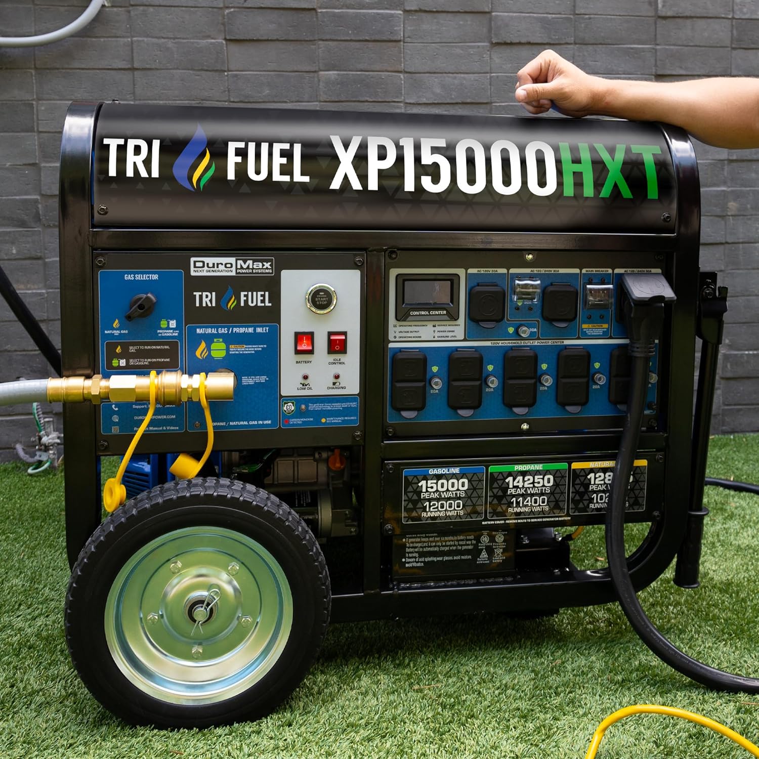 DuroMax XP13000HXT 13,000-Watt 500cc Tri Fuel Gas Propane Natural Gas Portable Generator with CO Alert, Black/Blue - DuroMax XP13000HXT Portable Generator Review