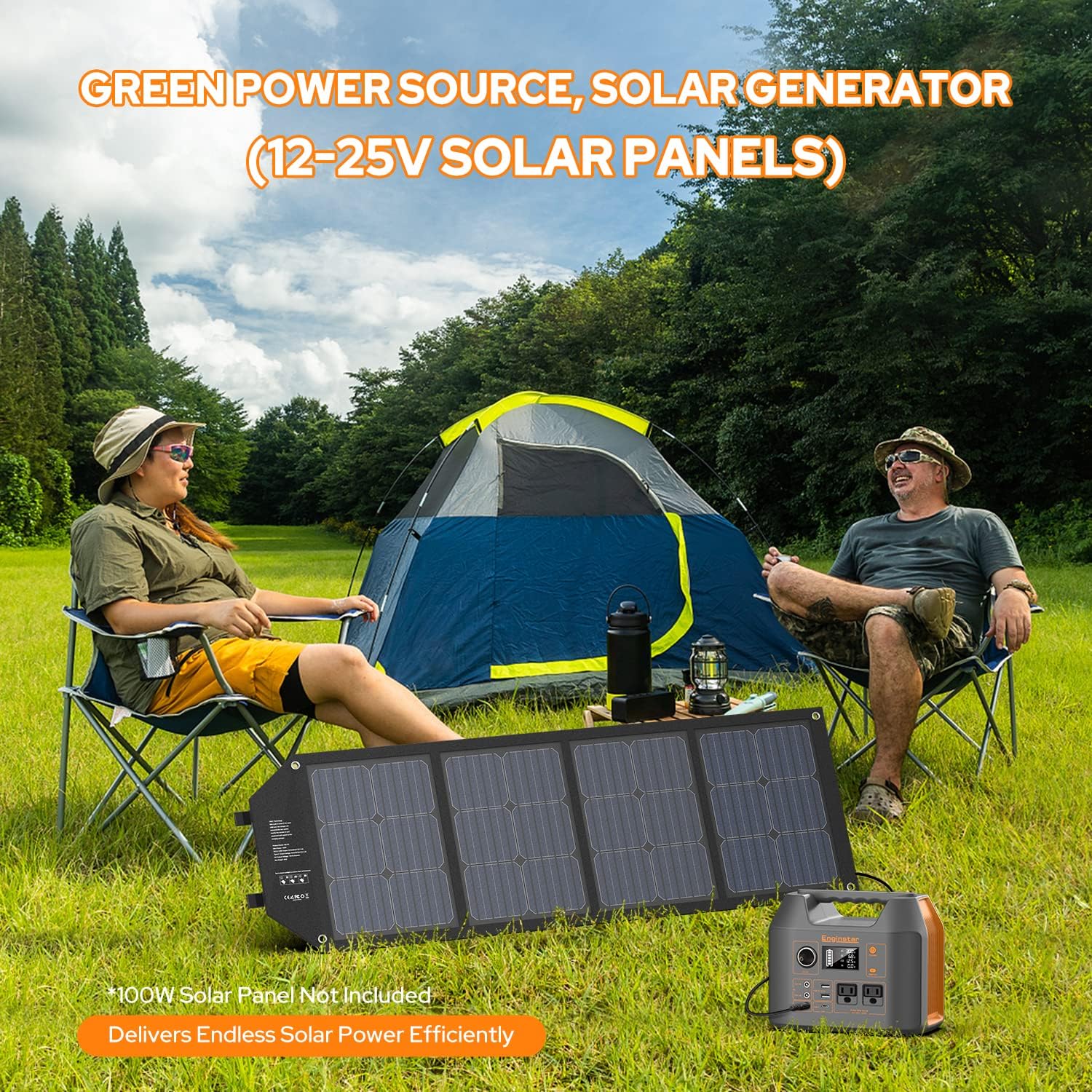 EnginStar Solar Generator, 300W Portable Power Station, 296Wh Lithium Battery Backup w/Two 110V Pure Sine Wave AC Outlet for Camping Road Trip RV, 80000mAh Sufficient Power Supply - EnginStar Solar Generator Review
