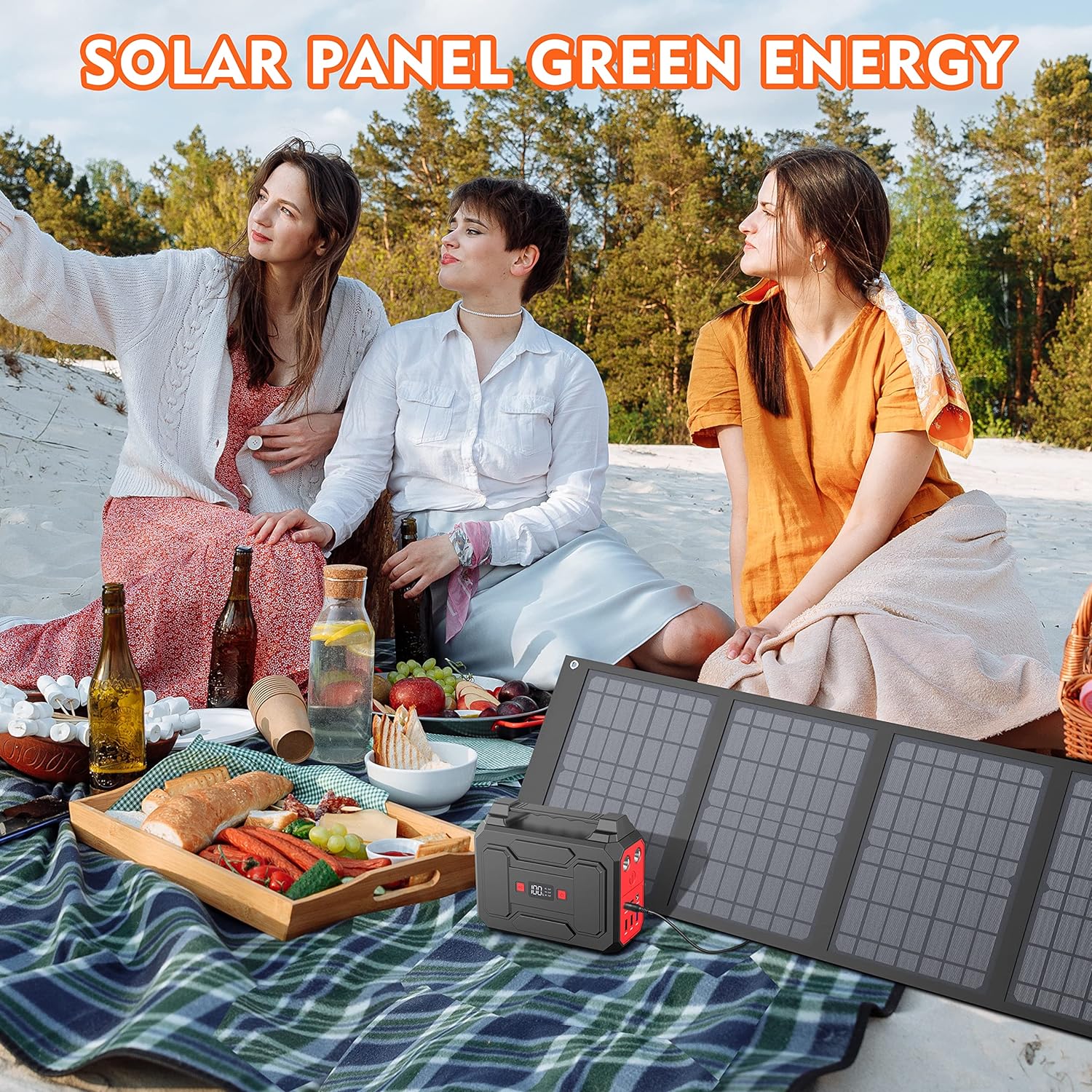 60W Portable Solar Panels, Foldable Solar Panel Charger for 100-500W Solar Generator Portable Power Station, with Adjustable Kickstands, DC 18V Output, USB 3.0 and Type-C Ports for Camping Van RV Trip - 60W Portable Solar Panel Review