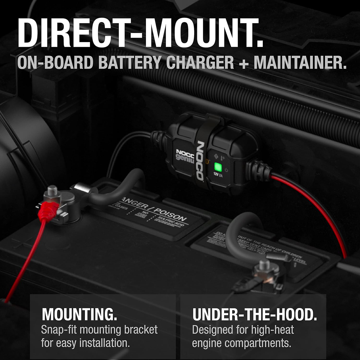 NOCO GENIUS2D, 2A Direct-Mount Onboard Car Battery Charger, 12V Automotive Charger, Battery Maintainer, Trickle Charger, Float Charger and Desulfator for Marine, ATV, Truck and Deep Cycle Batteries - NOCO GENIUS2D Review