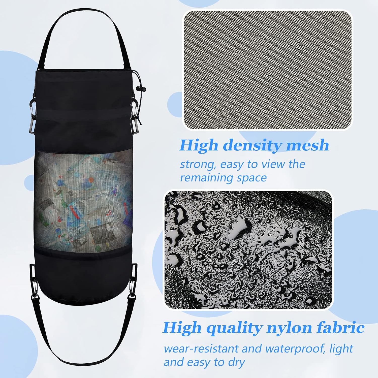 2 Packs Portable Boat Accessories Trash Bags Mesh Trash Bags Boats Trash Can Boat Garbage Container for Boat Kayak Camper Fishing Cabin Storage Men Women Adults - Portable Boat Trash Bags Review