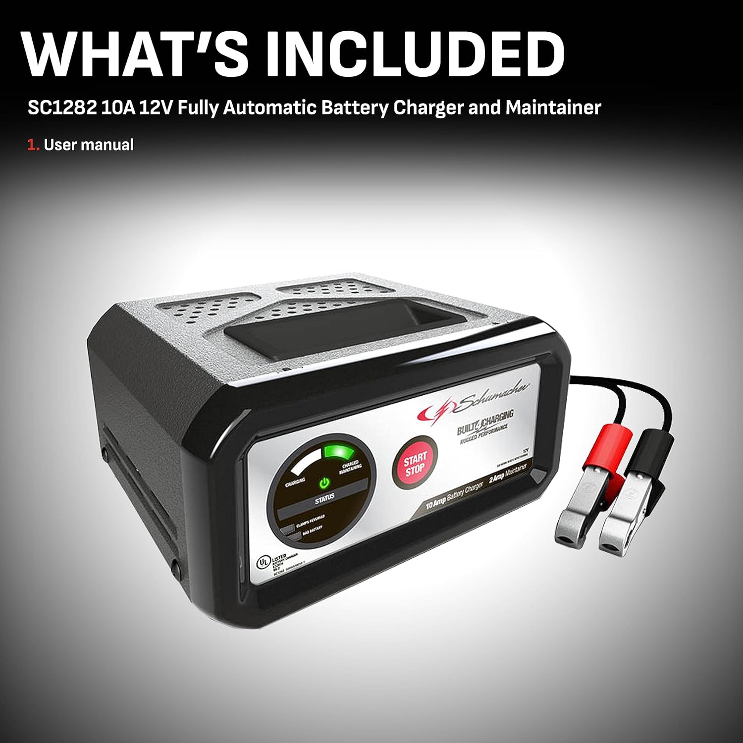 Schumacher SC1282 Fully Automatic Battery Charger and Maintainer - 10 Amp/2 Amp 12V - For Automotive, Marine, and Power Sport Batteries, Black - Schumacher SC1282 Battery Charger Review