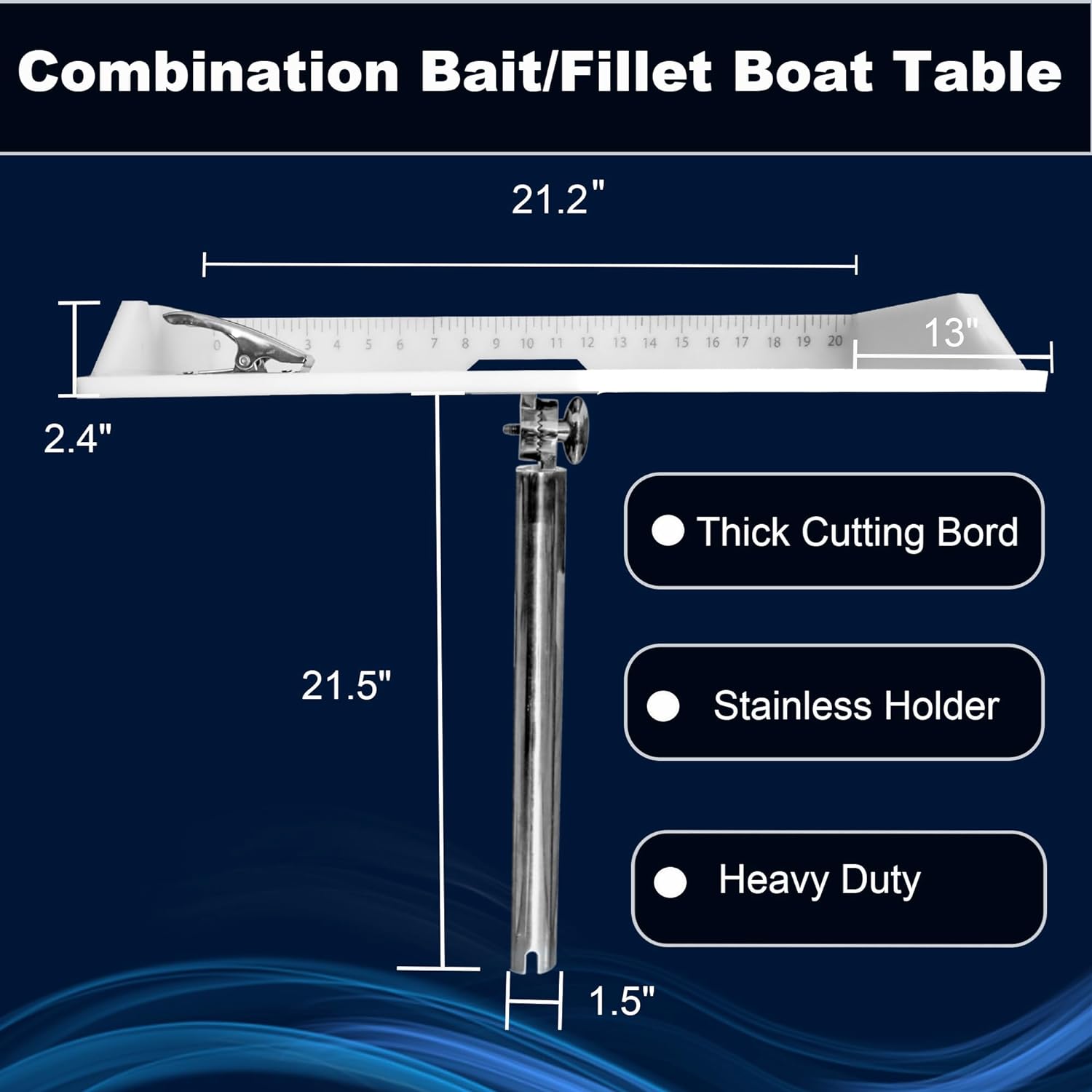 Stainless Boat Cutting Board - Fish Cleaning Bait Table , Fish Fillet Board with Clamp , Rod Holder Bait Station for Boat Accessories Marine - Stainless Boat Cutting Board Review