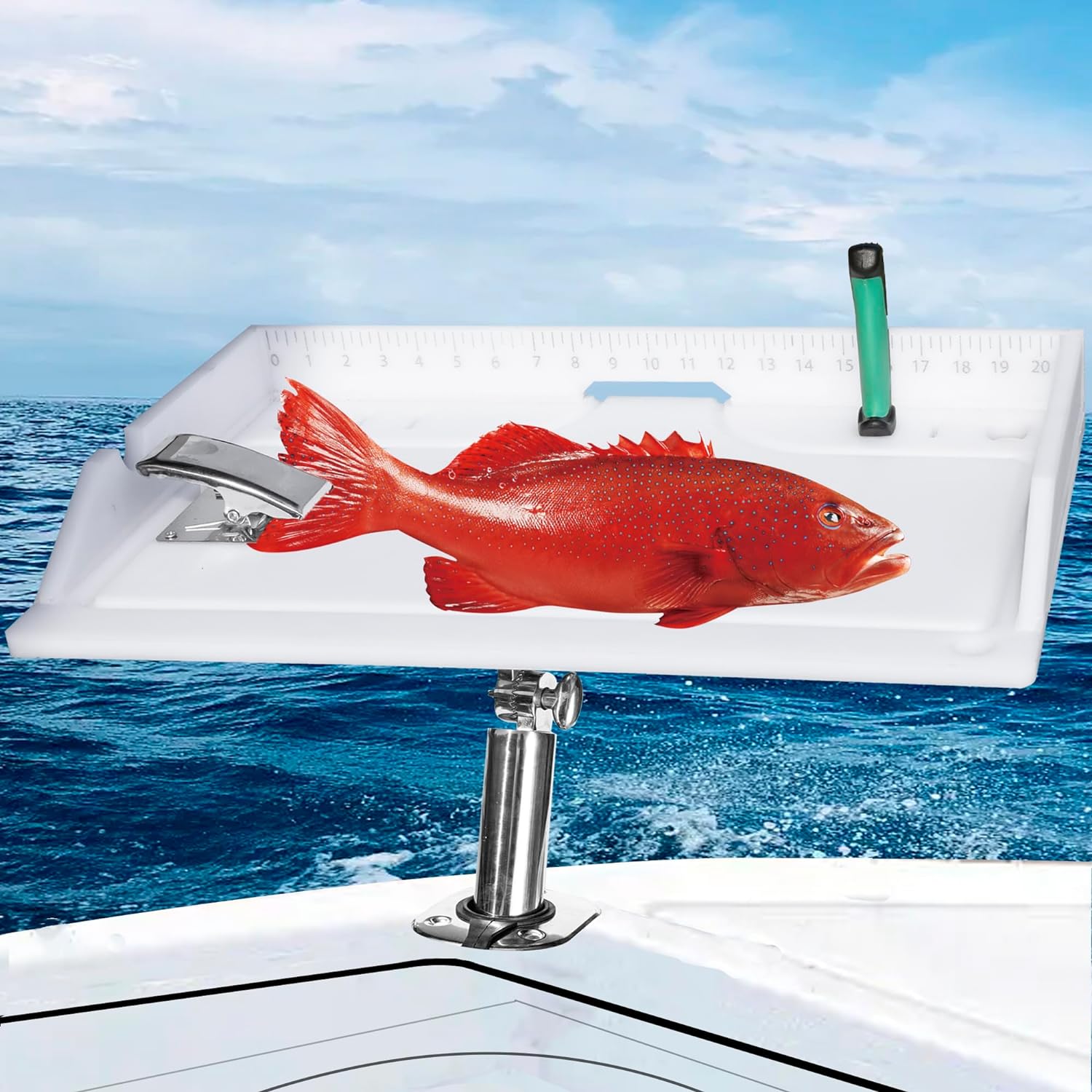 Stainless Boat Cutting Board - Fish Cleaning Bait Table , Fish Fillet Board with Clamp , Rod Holder Bait Station for Boat Accessories Marine - Stainless Boat Cutting Board Review