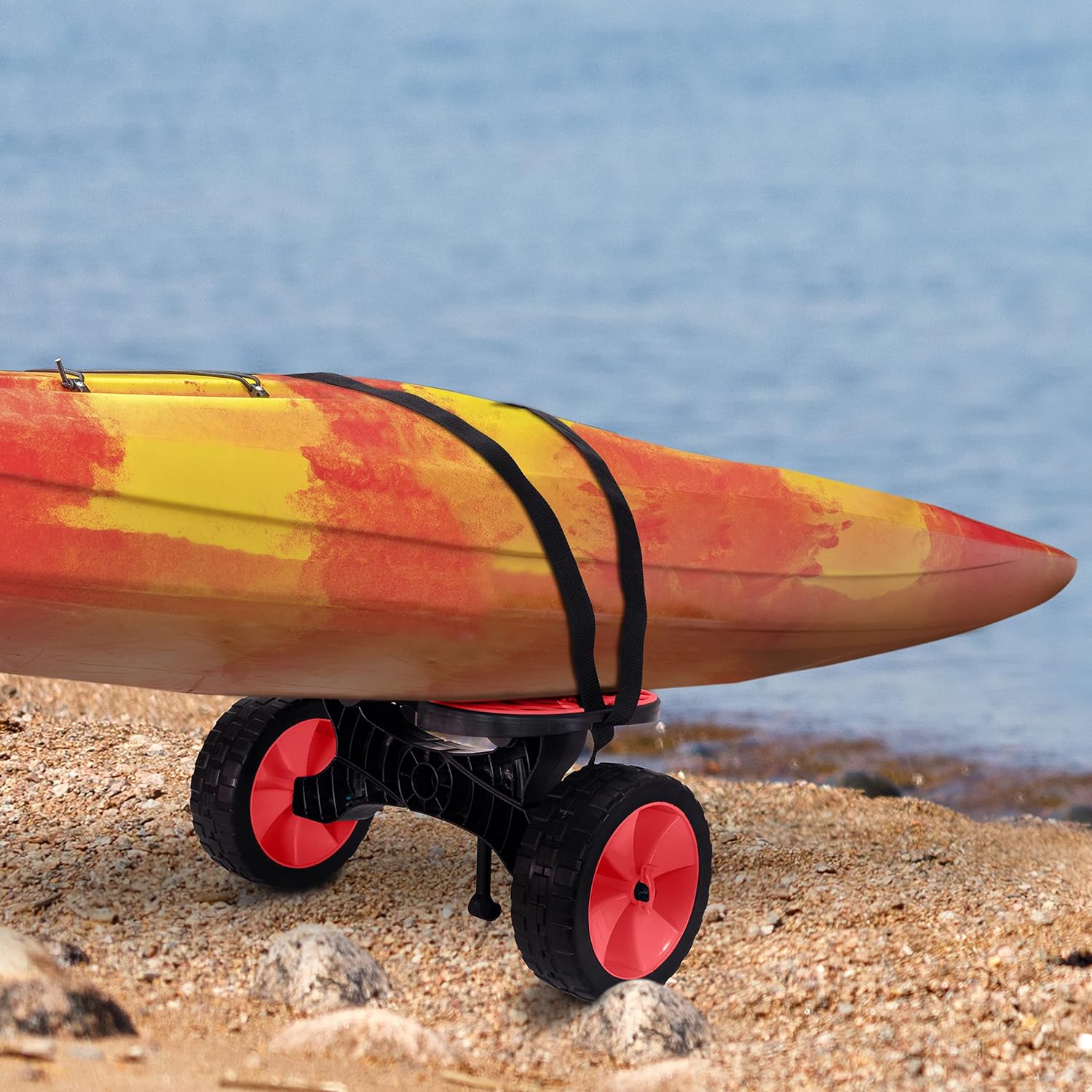 Velocity Kayak Cart Pro – Easy Wheeled Transport for Kayaks, Canoes, Paddleboards, and Surfboards – Adjustable Locking Strap and Kickstand Included - Velocity Kayak Cart Pro Review