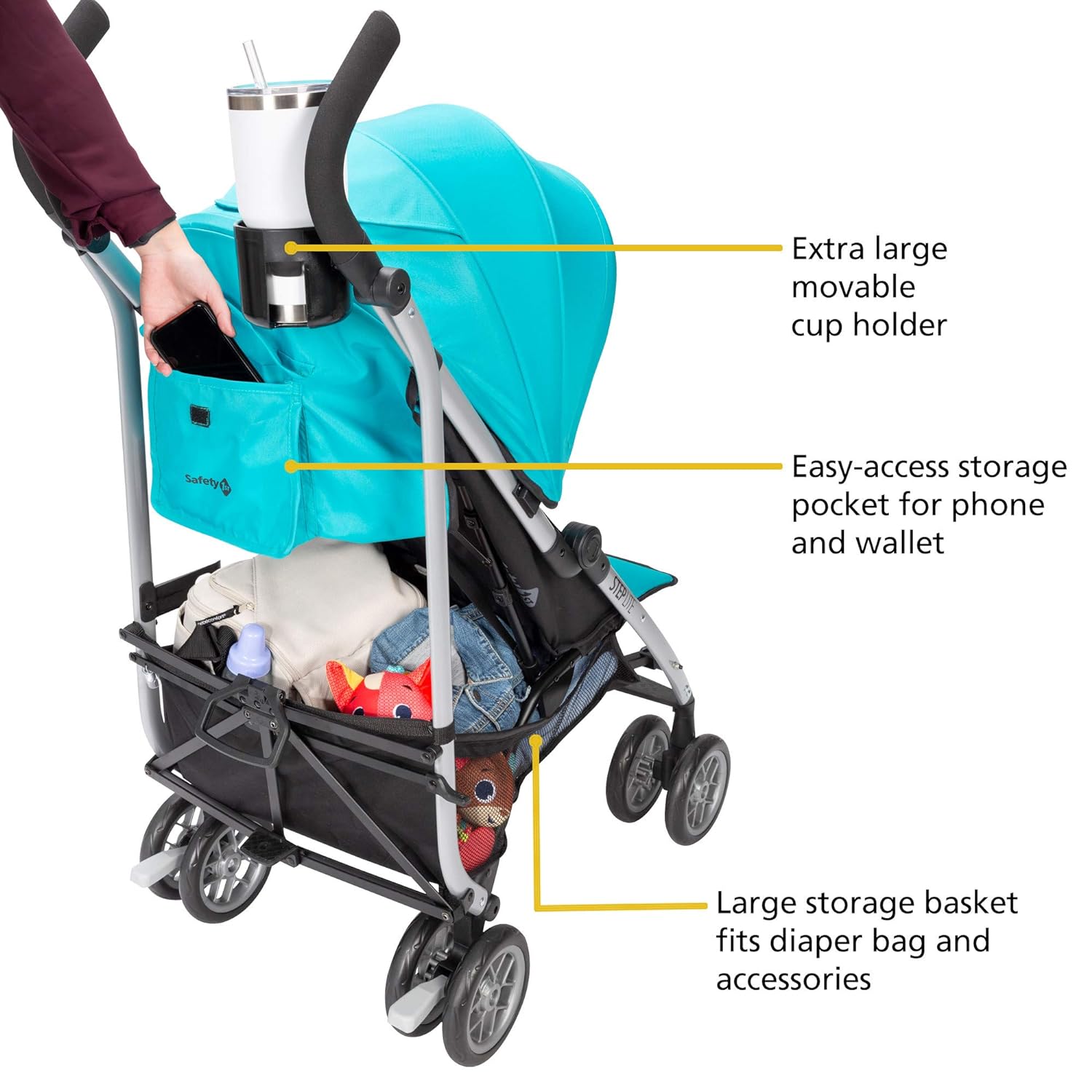Safety 1st Step Lite Compact Stroller, Lightweight aluminum frame and a breeze to carry, at only 15 lbs, Back to Black - Safety 1st Step Lite Compact Stroller Review