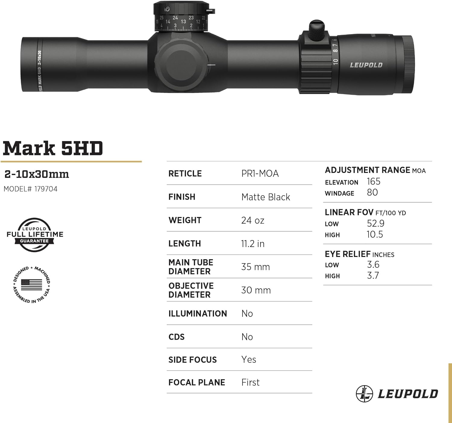 Leupold Mark 5HD 2-10x30 (35mm) Riflescope - Leupold Mark 5HD 2-10x30 Riflescope Review
