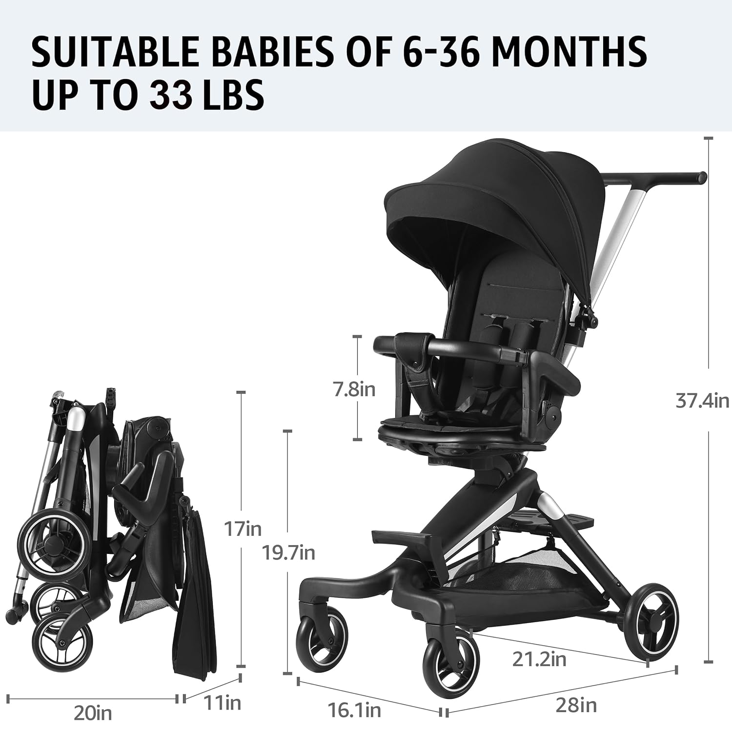 Lightweight Stroller, Convenience Stroller with 360 Degree Rotational Seat, Baby Toddler Stroller for Travel, Multi Position Recline, Ultra Compact Fold  Airplane Ready Travel Stroller - Lightweight Stroller Review