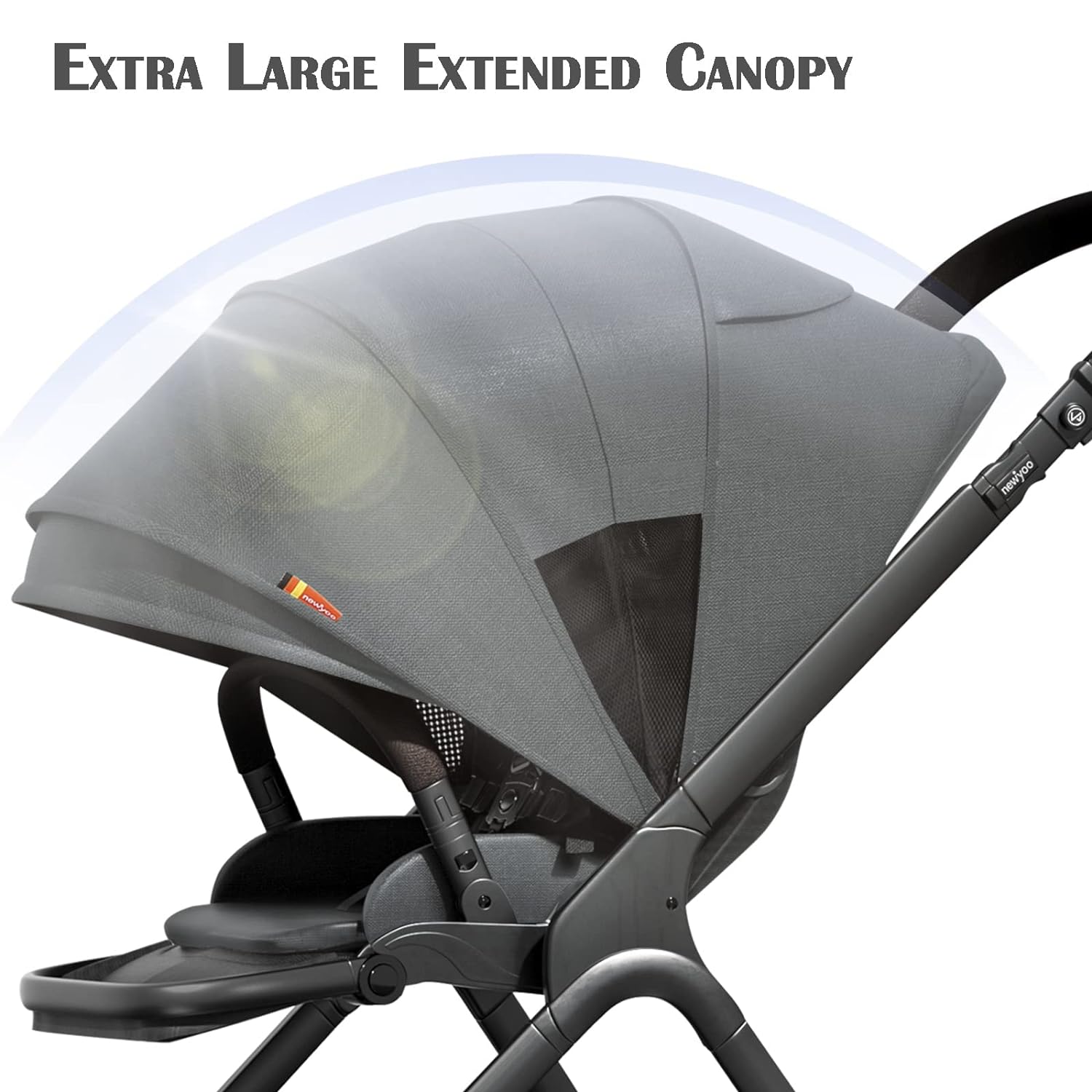 newyoo Baby Stroller, Baby Reversible Stroller, Standard Stroller, Parent or Forward Facing, One-Hand Recline, Compact Fold, Extendable Canopy, Cushion, Mosquito Net, Wrist Strap(Include) Black - Newyoo Baby Stroller Review