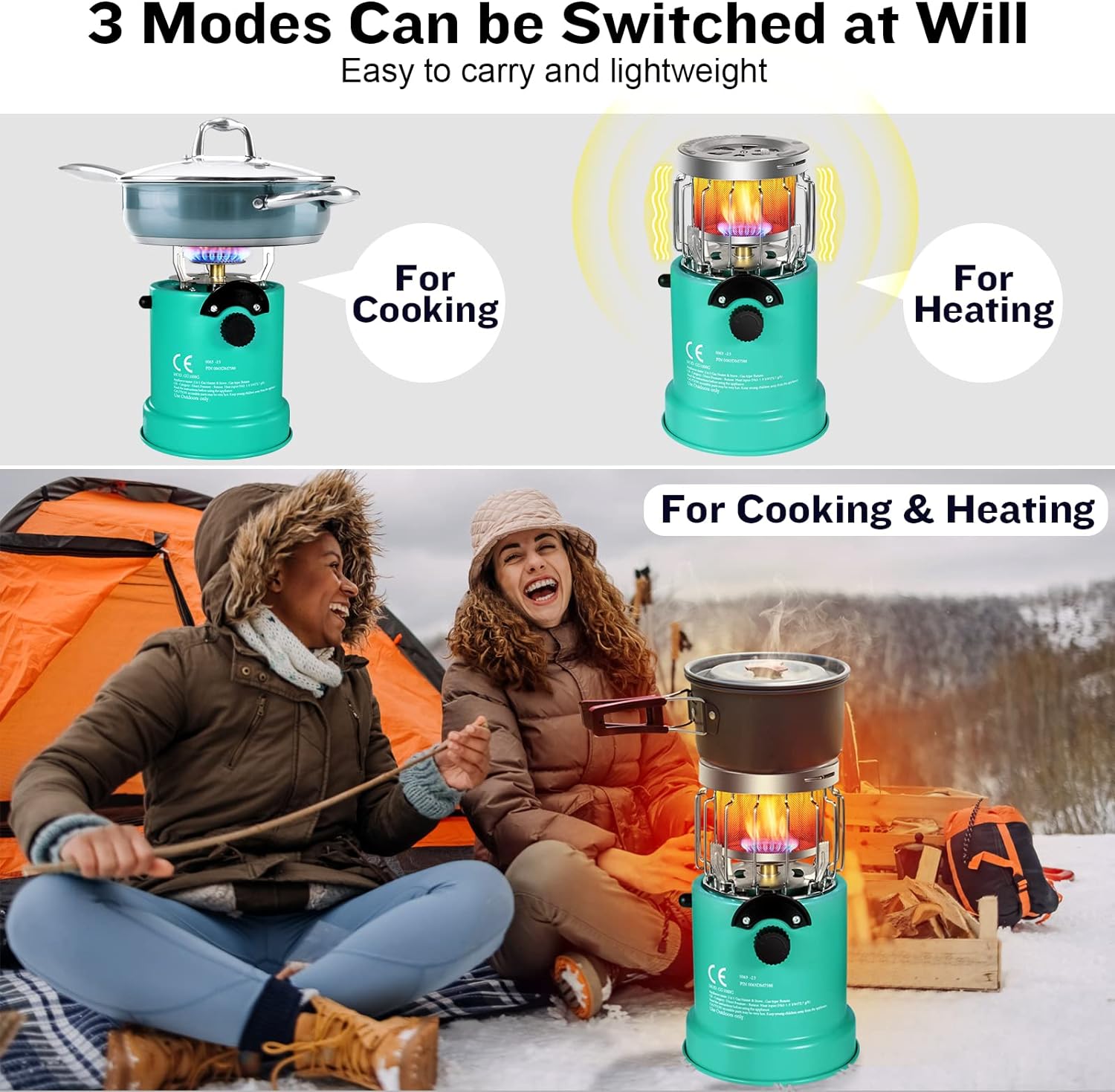 2 in 1 Portable Propane Heater  Stove,Outdoor stove with automatic igniter. for Camping Ice Fishing, Hunting Survival（Pot not included） - 2 In 1 Portable Propane Heater & Stove Review