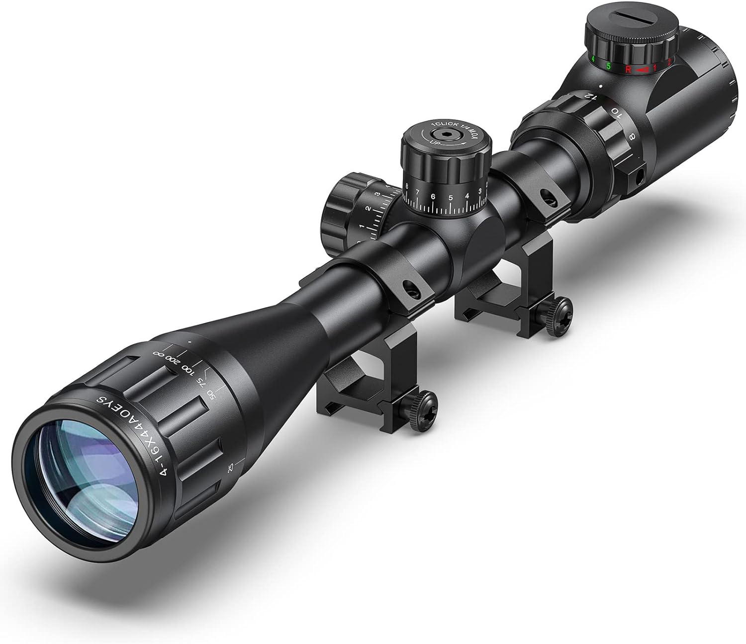 CVLIFE 4-16x44 Tactical Rifle Scope Red and Green Illuminated Built Gun Scope with Locking Turret Sunshade and Mount Included - CVLIFE 4-16x44 Tactical Rifle Scope Review