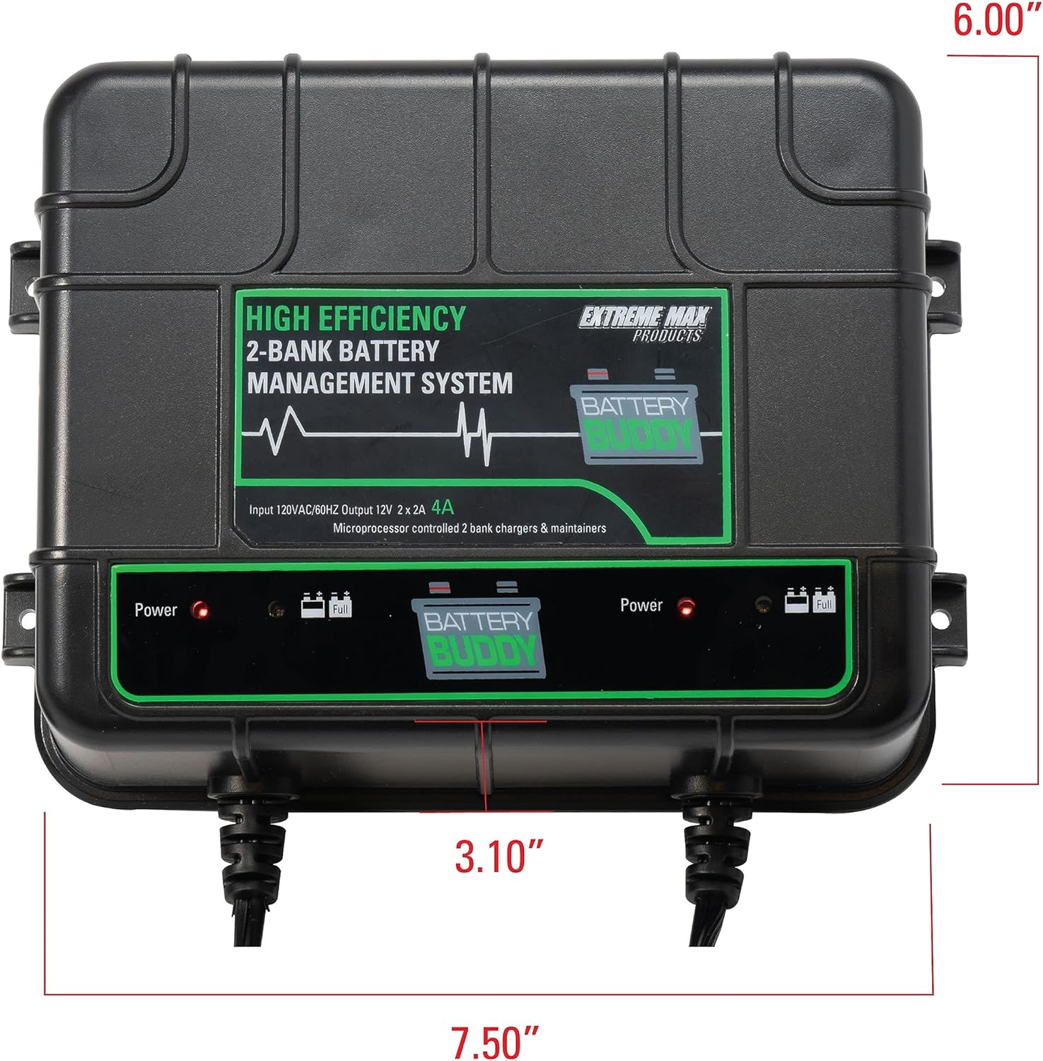 Extreme Max 1229.4023 Battery Buddy 4-Bank Battery Charger/Maintainer - Extreme Max Battery Buddy 4-Bank Battery Charger/Maintainer Review