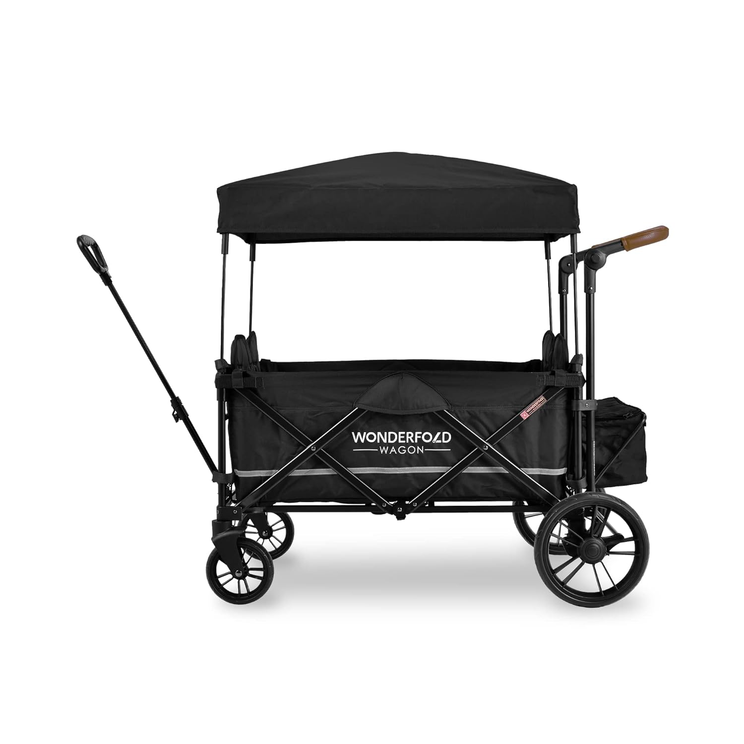 WONDERFOLD X4 Push  Pull Quad Stroller Wagon (4 Seater) Featuring Seats with 5-Point Harnesses, Adjustable Push Handle, and Adjustable/Removable UV-Protection Canopy, Navy - WONDERFOLD X4 Stroller Wagon Review