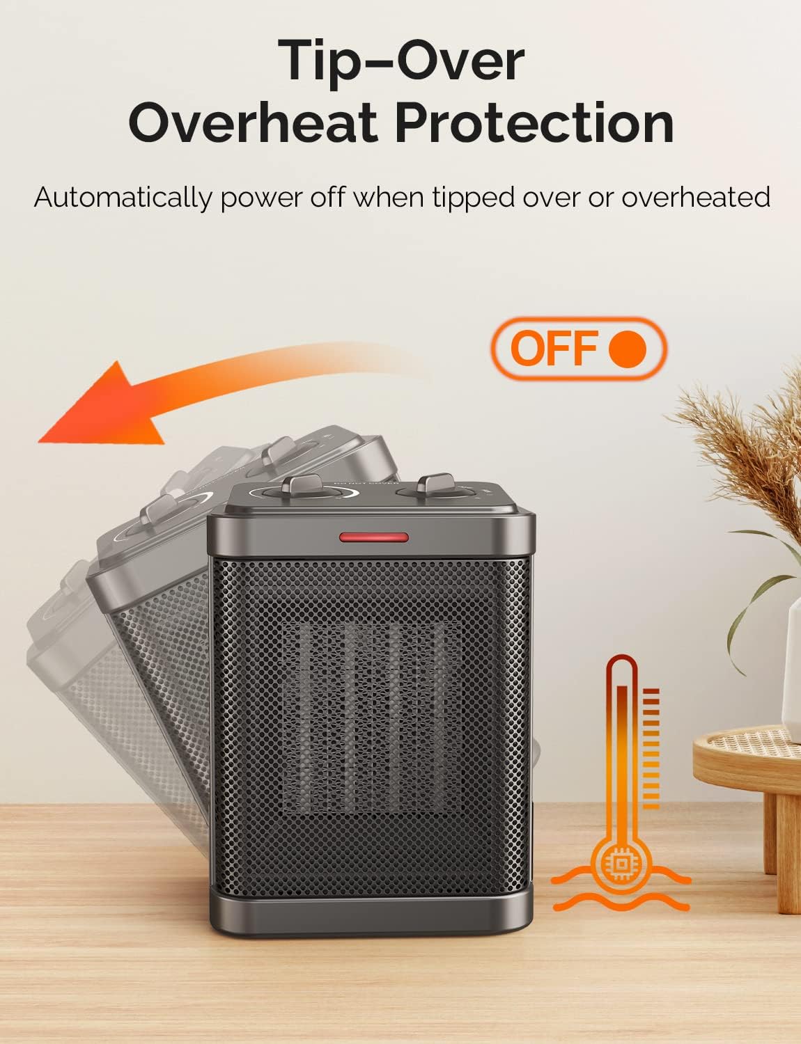 1500W/900W Space Heaters for Indoor Ues, Electric Portable Heater with Thermostat, 3 Modes, Multiple Protection, Small Heater Safety for Home Office Quiet - 1500W/900W Space Heater Review