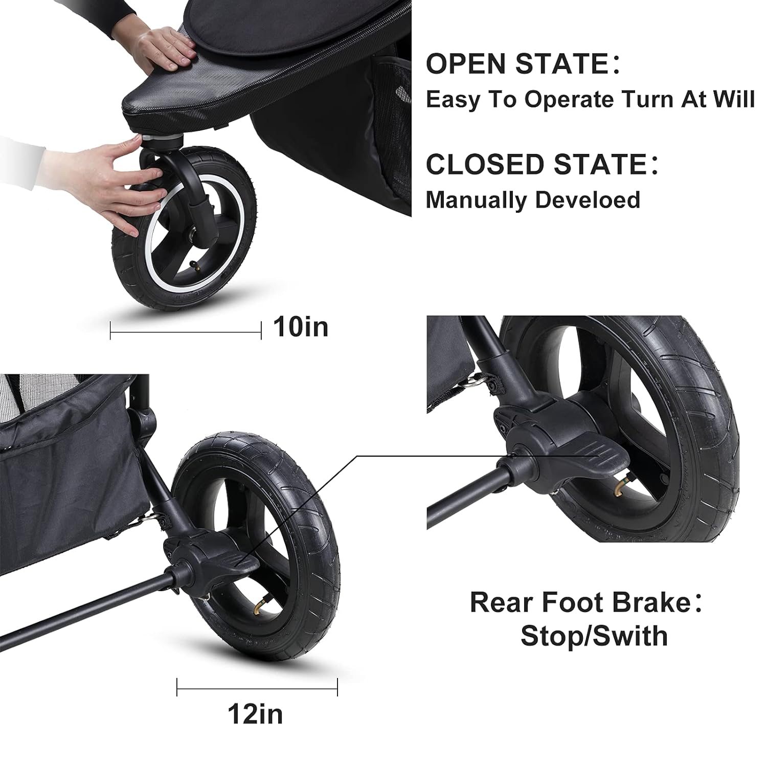 Scozer Jogger Stroller with Dining Plate and Cup Holder Big Storage Basket,Adjustable Awning, Variable Seat and Recliner Lightweight Baby Jogging Stroller,Black - Scozer Jogger Stroller Review