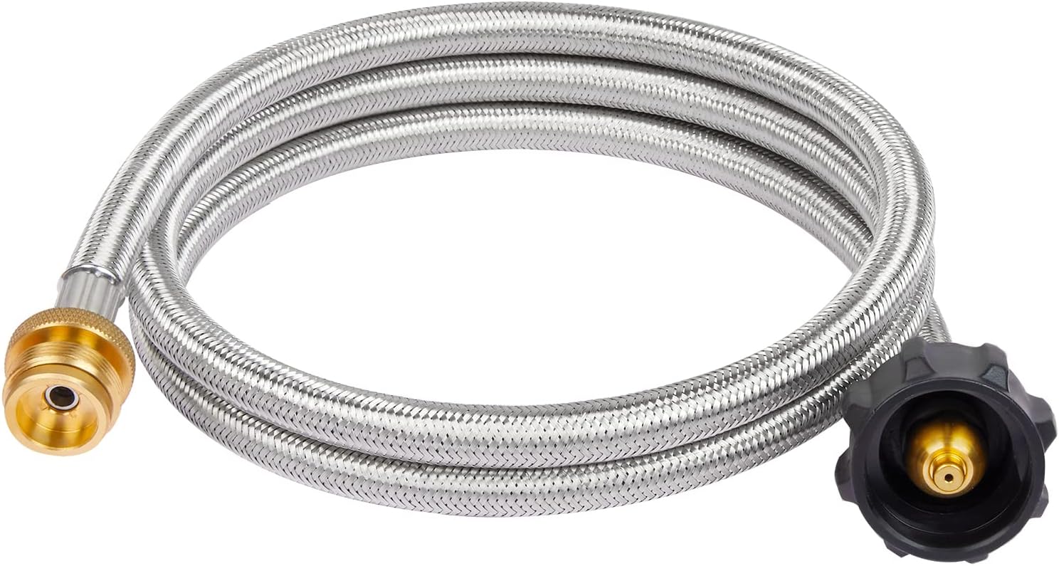 GASPRO 5 Feet Propane Adapter Hose for Buddy Heater, 1lb to 20lb Propane Hose Converts 1lb Appliances to 5-40lb Tanks, Fit for Blackstone Griddle, Gas Grill, and More - GASPRO Propane Adapter Hose Review