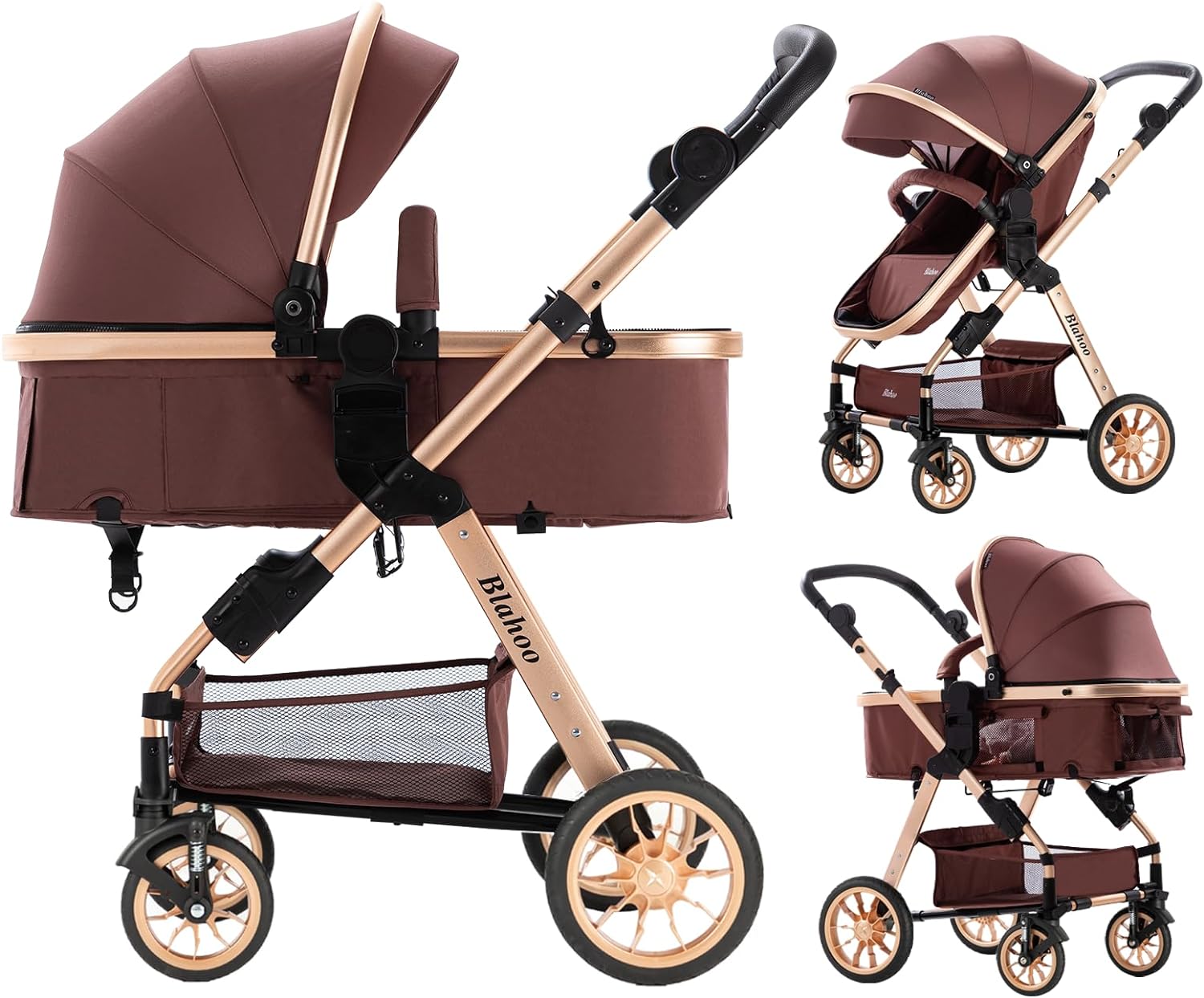 Blahoo Baby Stroller for Toddler,Bassinet Stroller,Foldable Aluminum Alloy Pushchair with Adjustable Backrest,Adjustable Direction Coffee - Blahoo Baby Stroller Review