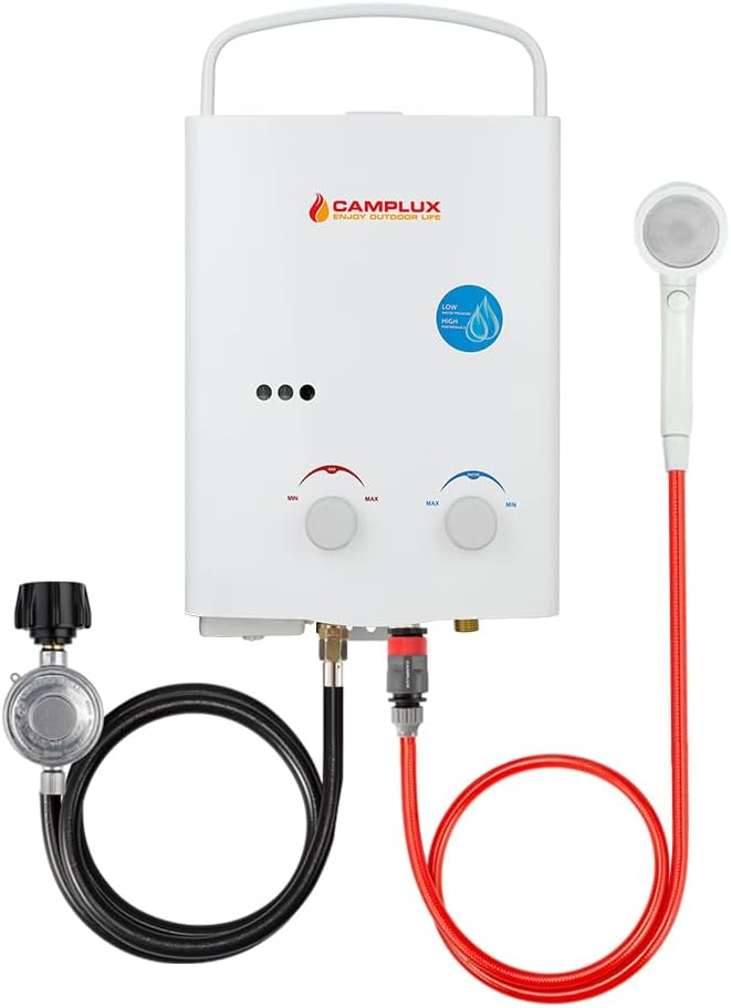 Camplux Tankless Water Heater, 1.32 GPM Portable Propane Outdoor Camping Water Heater, 5L, AY132, White - Camplux Tankless Water Heater Review