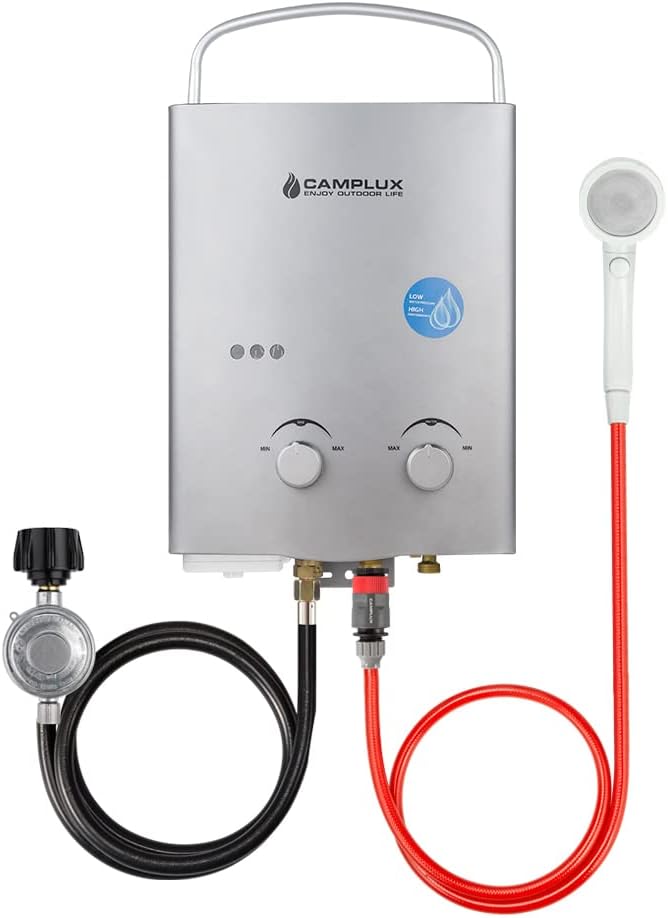 Camplux Tankless Water Heater, 1.32 GPM Portable Propane Outdoor Camping Water Heater, 5L, AY132, White - Camplux Tankless Water Heater Review