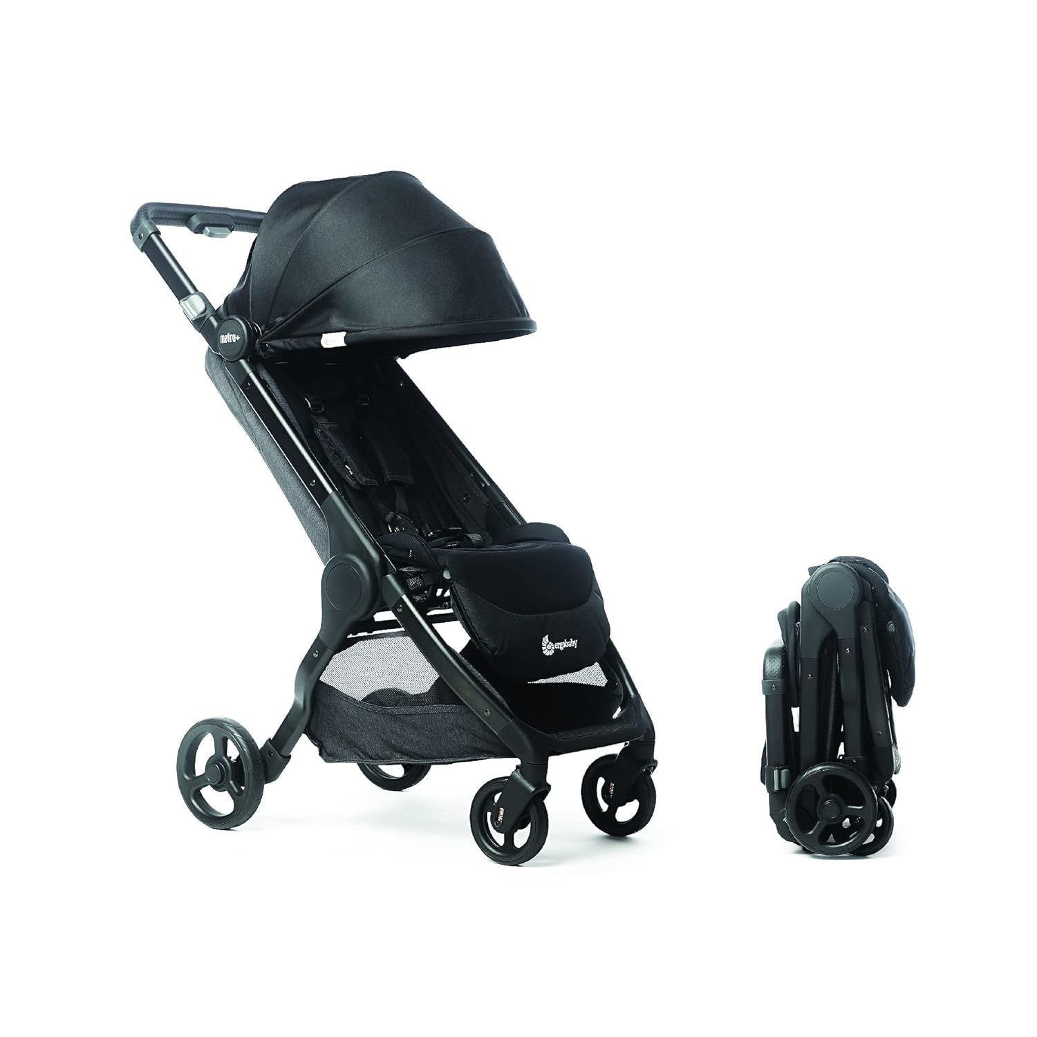 Ergobaby Metro+ Compact Baby Stroller, Lightweight Umbrella Stroller Folds Down for Overhead Airplane Storage (Carries up to 50 lbs), Car Seat Compatible, Black - Ergobaby Metro+ Compact Baby Stroller Review