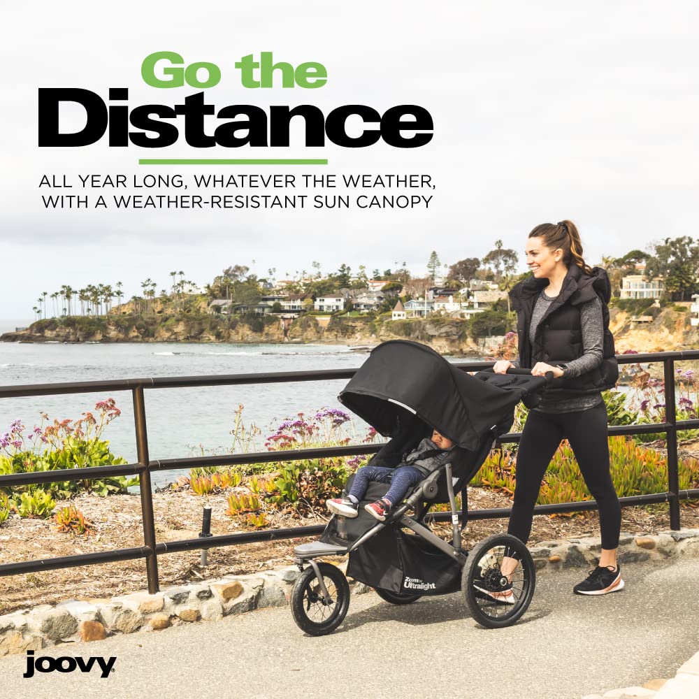 Joovy Zoom360 Ultralight Jogging Stroller Featuring High Child Seat, Shock-Absorbing Suspension, Extra-Large Air-Filled Tires, Parent Organizer, Air Pump, and Easy One-Hand Fold (Blueberry) - High Child Seat Stroller Review