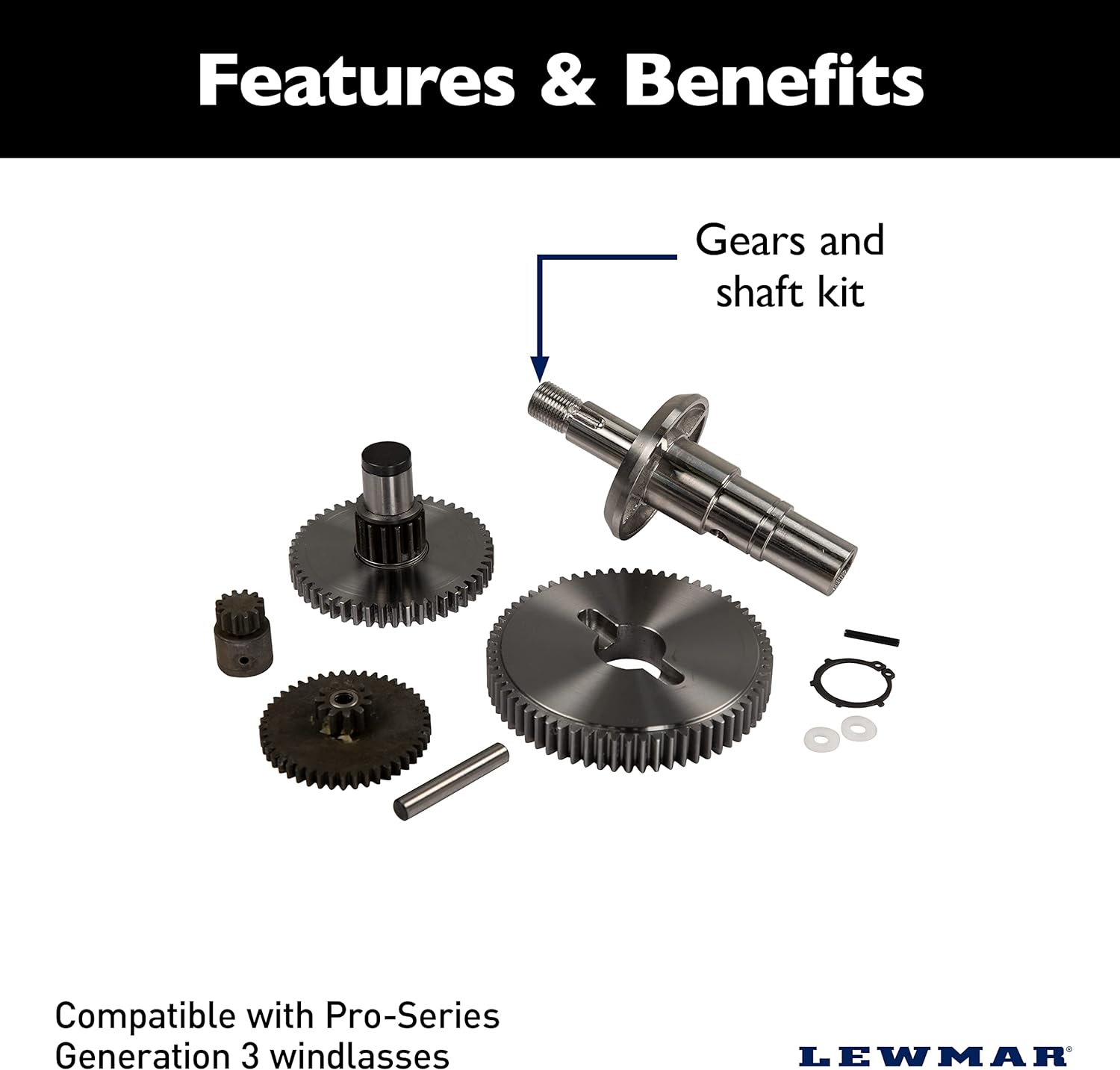 Lewmar 3rd Generation Replacement Gears/Shaft Kit for Pro-Series Boat Anchor Windlasses - 2020201008 - Lewmar Pro-Series Windlass Gear Replacement Kit Review
